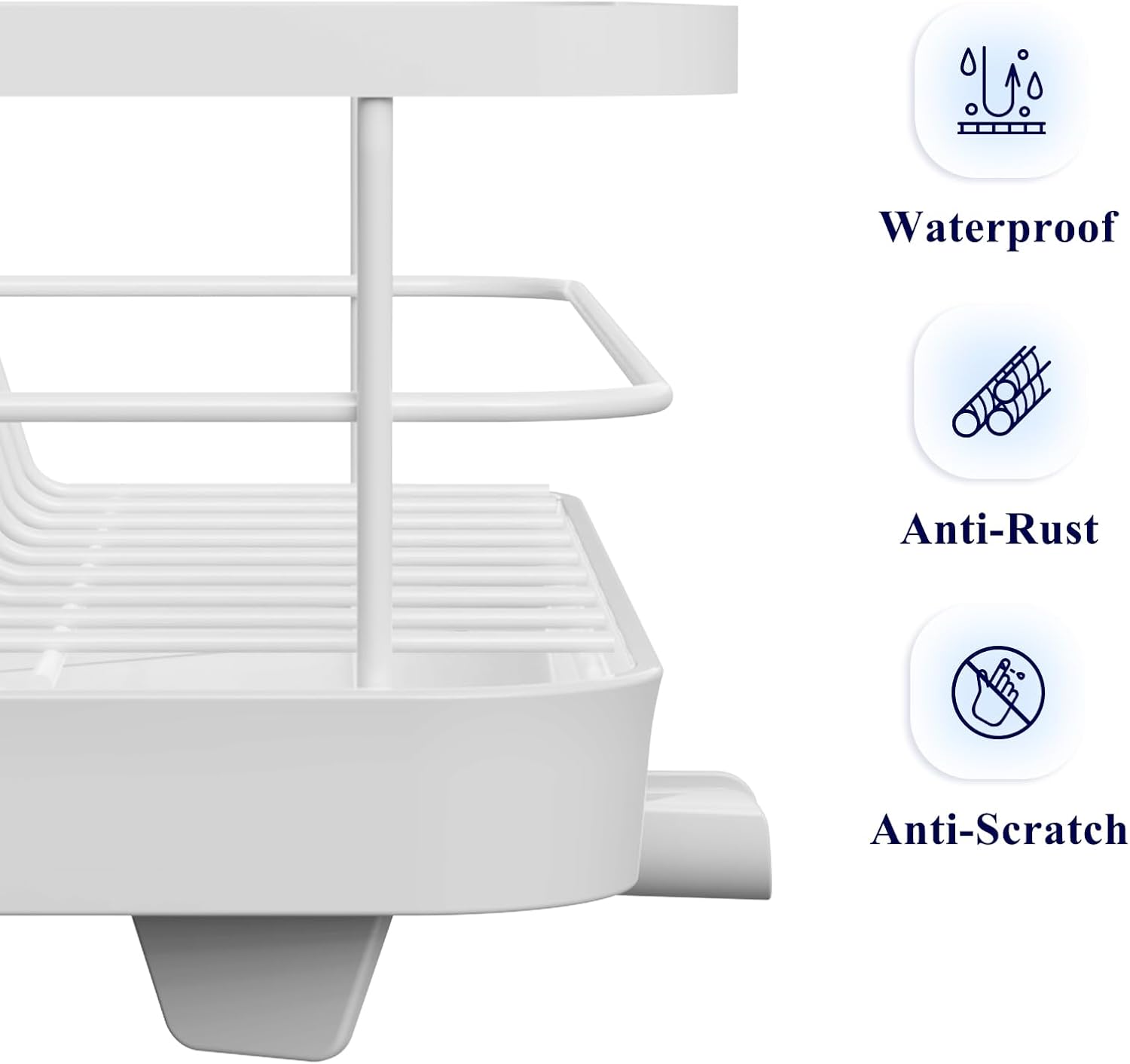 Dish Drying Rack for Kitchen Counter with Removable Drip Tray, Utensil Holder & Cutlery Organiser - Black - Home & Garden > Kitchenware > Dish Racks - Rivercity House & Home Co. (ABN 18 642 972 209) - Affordable Modern Furniture Australia