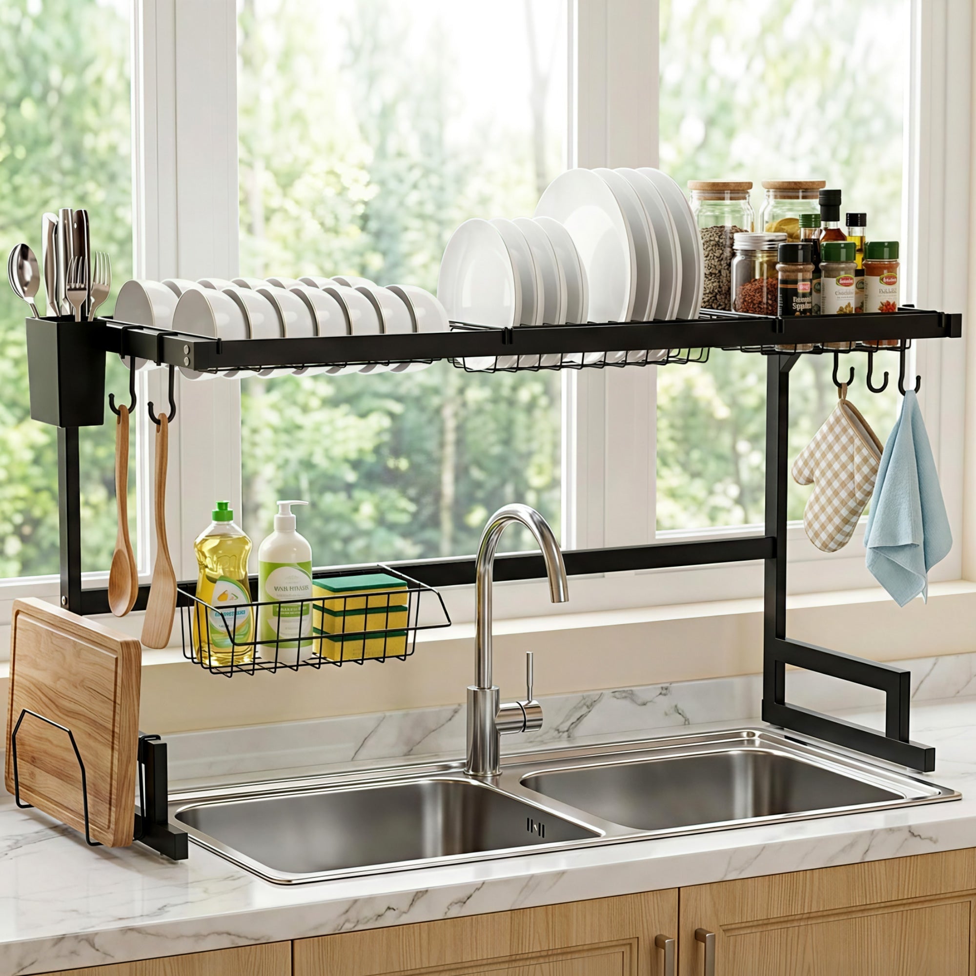 Dish Drying Rack for Kitchen Storage Organisation Kitchen Sink Organiser Dish Drainer - Home & Garden > Kitchenware > Dish Racks - Rivercity House & Home Co. (ABN 18 642 972 209) - Affordable Modern Furniture Australia