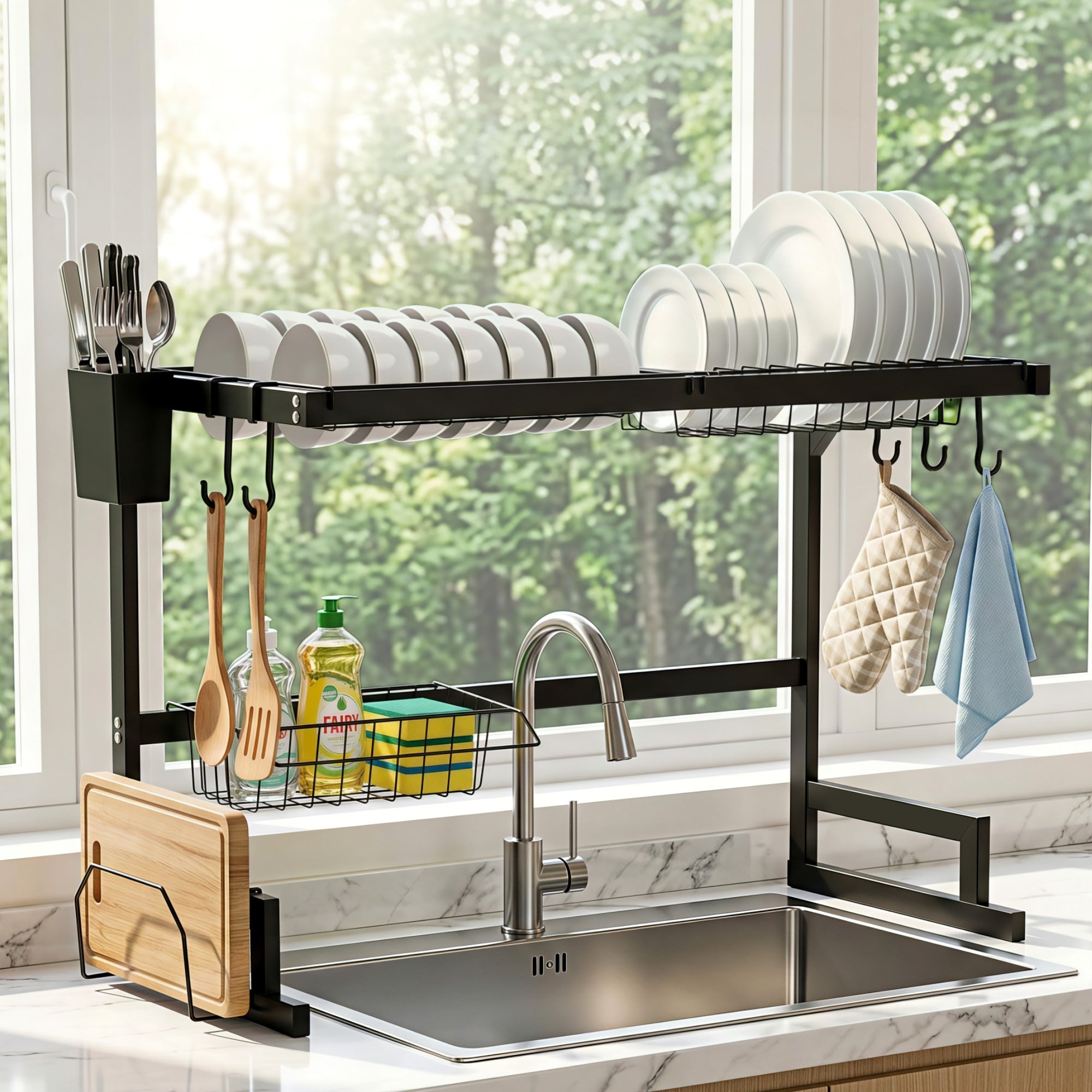 Dish Drying Rack for Kitchen Storage Organisation Kitchen Sink Organiser Dish Drainer - Home & Garden > Kitchenware > Dish Racks - Rivercity House & Home Co. (ABN 18 642 972 209) - Affordable Modern Furniture Australia