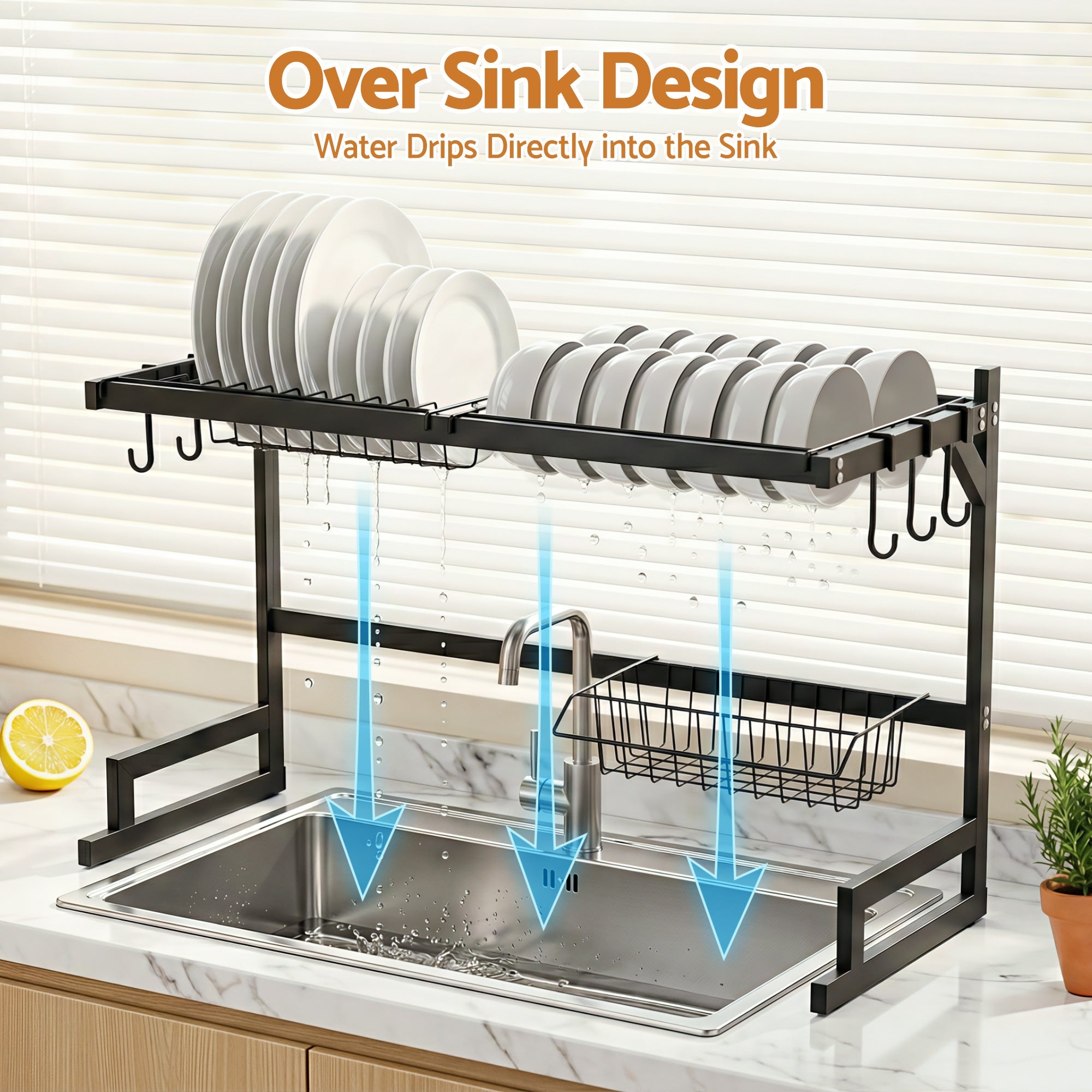 Dish Drying Rack for Kitchen Storage Organisation Kitchen Sink Organiser Dish Drainer - Home & Garden > Kitchenware > Dish Racks - Rivercity House & Home Co. (ABN 18 642 972 209) - Affordable Modern Furniture Australia