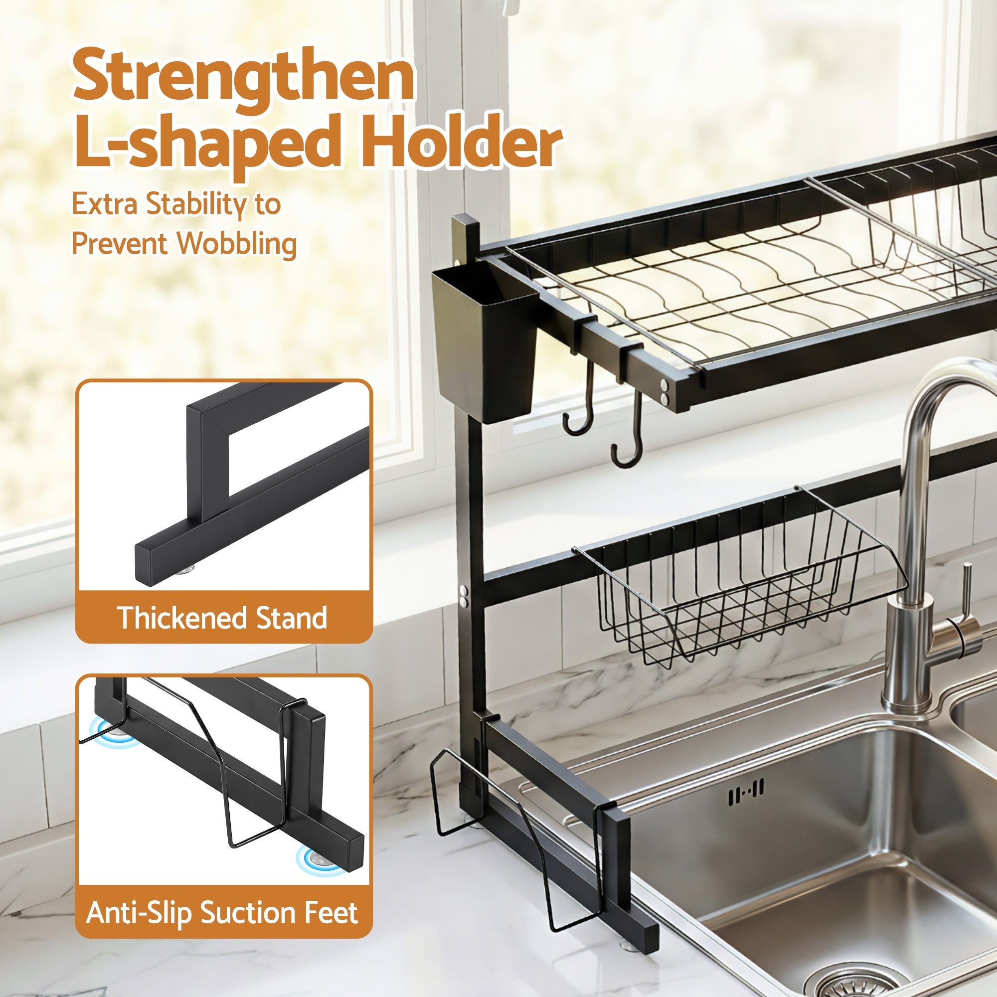 Dish Drying Rack for Kitchen Storage Organisation Kitchen Sink Organiser Dish Drainer - Home & Garden > Kitchenware > Dish Racks - Rivercity House & Home Co. (ABN 18 642 972 209) - Affordable Modern Furniture Australia