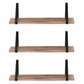 DIY Floating Wall Shelves 3-Tier Paulownia Wood - Natural