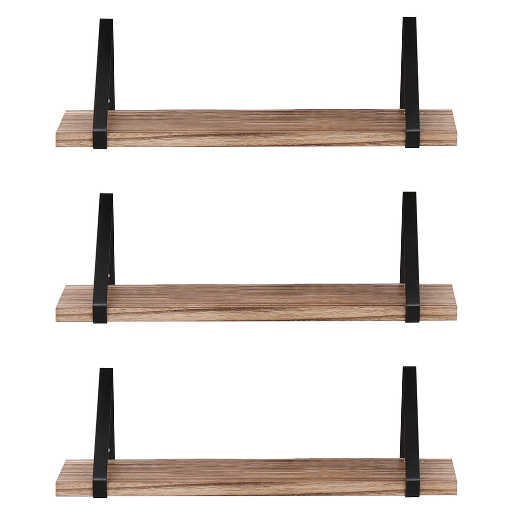 DIY Floating Wall Shelves 3 - Tier Paulownia Wood - Natural - Rivercity House & Home Co. (ABN 18 642 972 209) - Affordable Modern Furniture Australia
