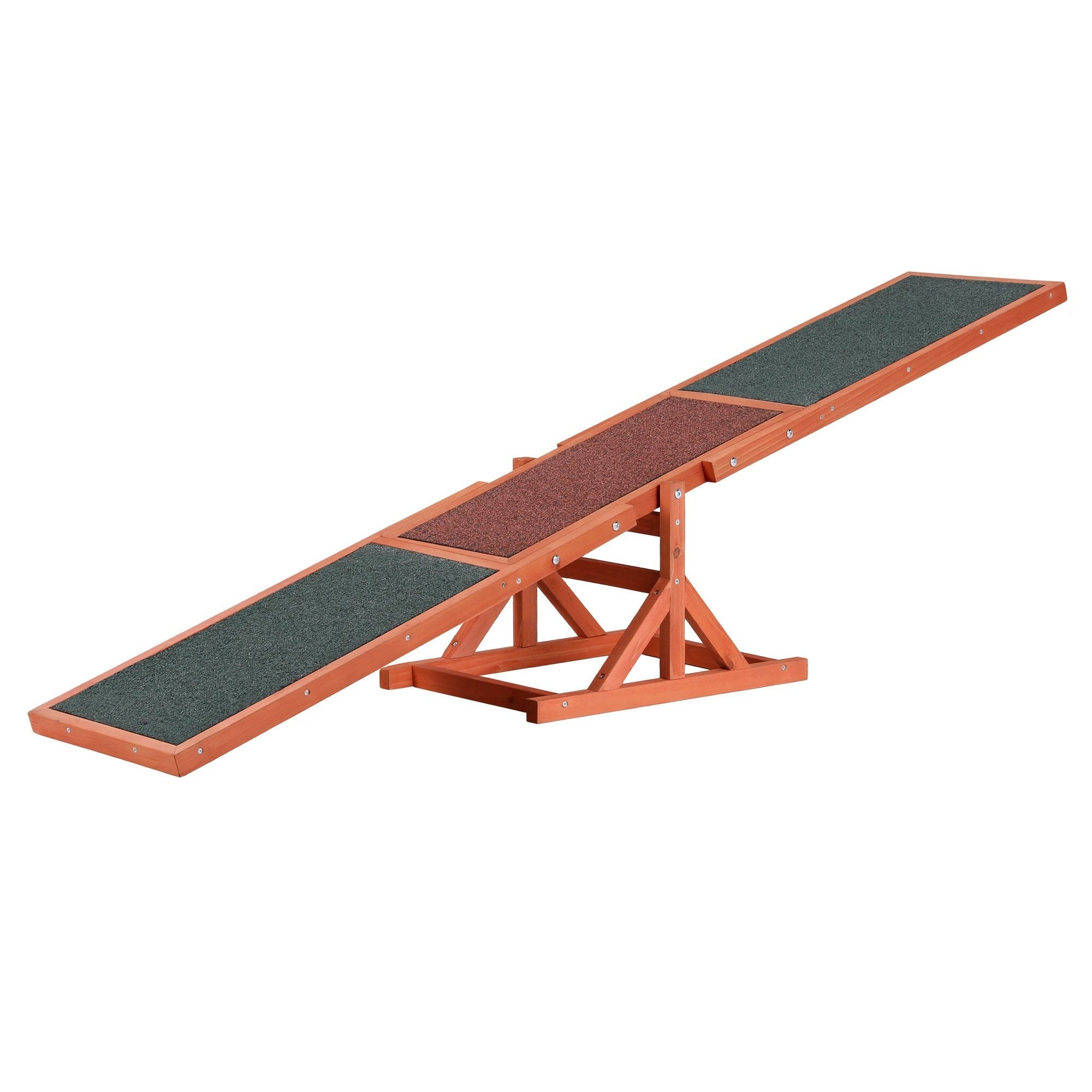 Dog Agility Seesaw 180cm for Obedience Training and Outdoor Play - Brown - Pet Care > Dog Supplies > Dog Training Aids - Rivercity House & Home Co. (ABN 18 642 972 209) - Affordable Modern Furniture Australia