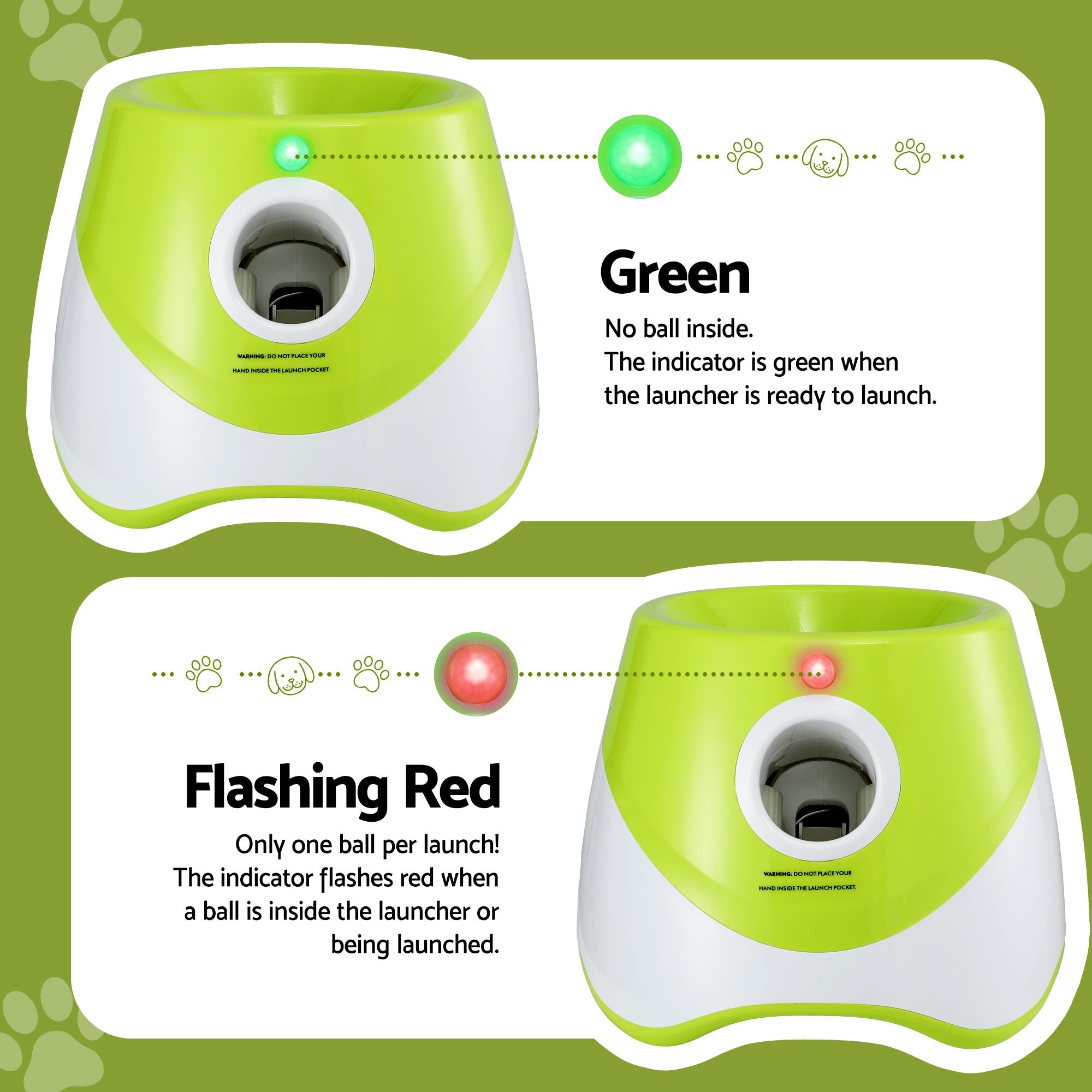 Dog Ball Launcher with 6 Balls and Adjustable 3/6/9m Distances - Green - Pet Care > Toys > Dog Toys - Rivercity House & Home Co. (ABN 18 642 972 209) - Affordable Modern Furniture Australia