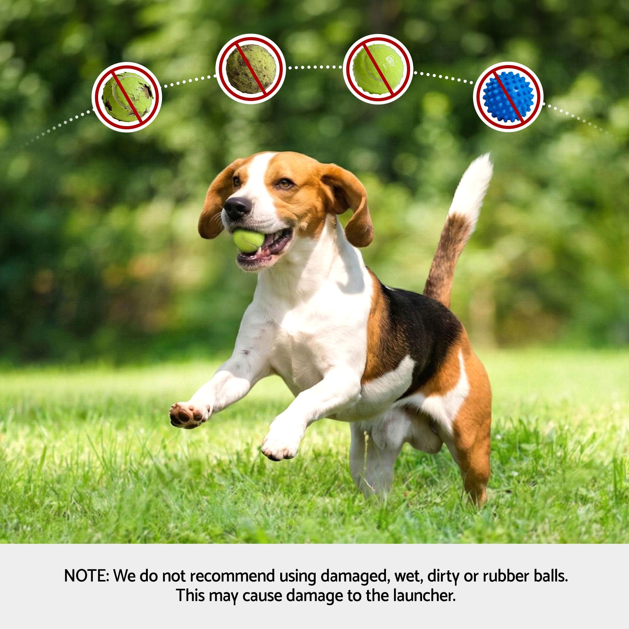 Dog Ball Launcher with 6 Balls and Adjustable 3/6/9m Distances - Green - Pet Care > Toys > Dog Toys - Rivercity House & Home Co. (ABN 18 642 972 209) - Affordable Modern Furniture Australia