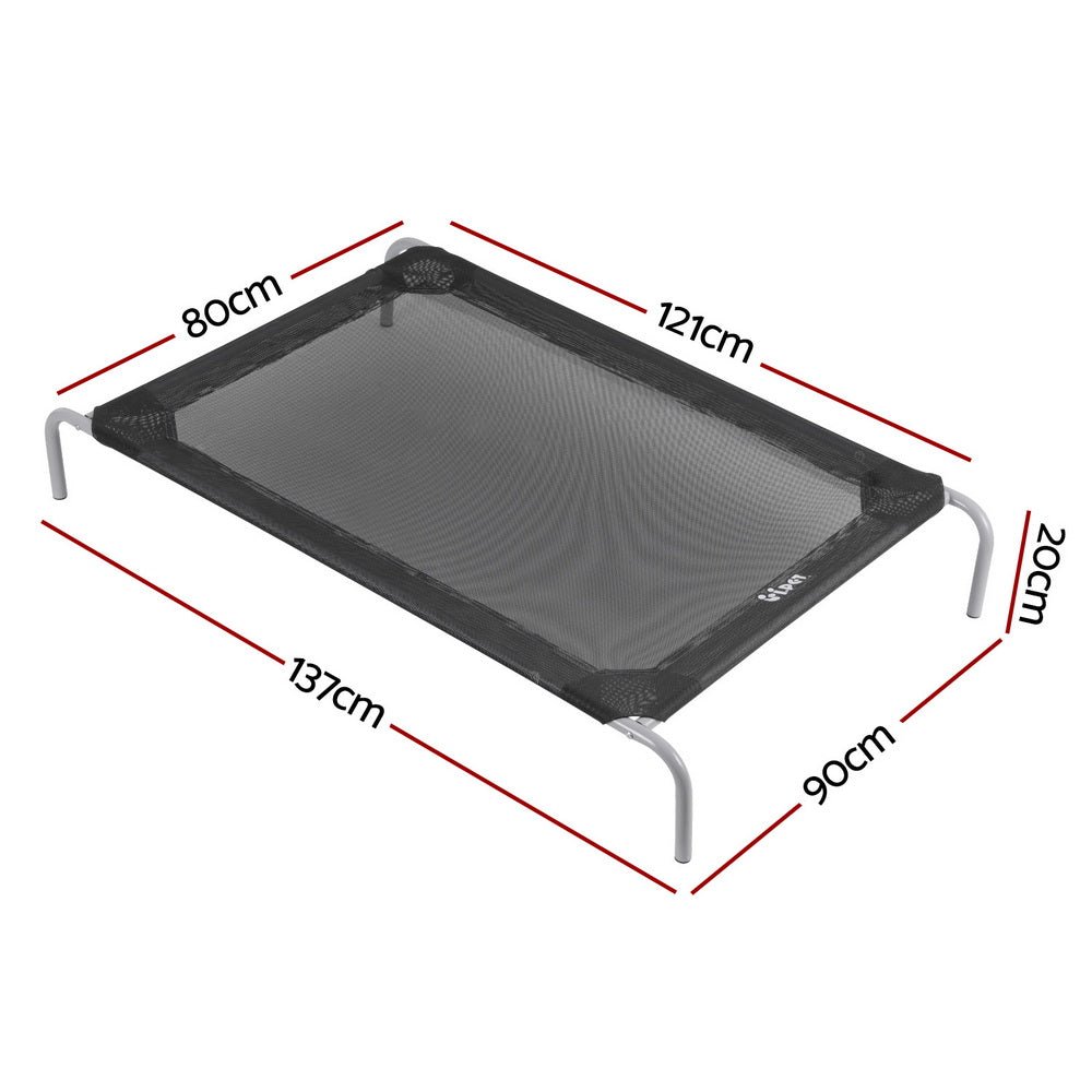 Dog Bed Elevated Trampoline Durable Raised Heavy Duty Large Dogs 90x137cm Black - Pet Care > Dog Supplies > Dog Beds - Rivercity House & Home Co. (ABN 18 642 972 209) - Affordable Modern Furniture Australia