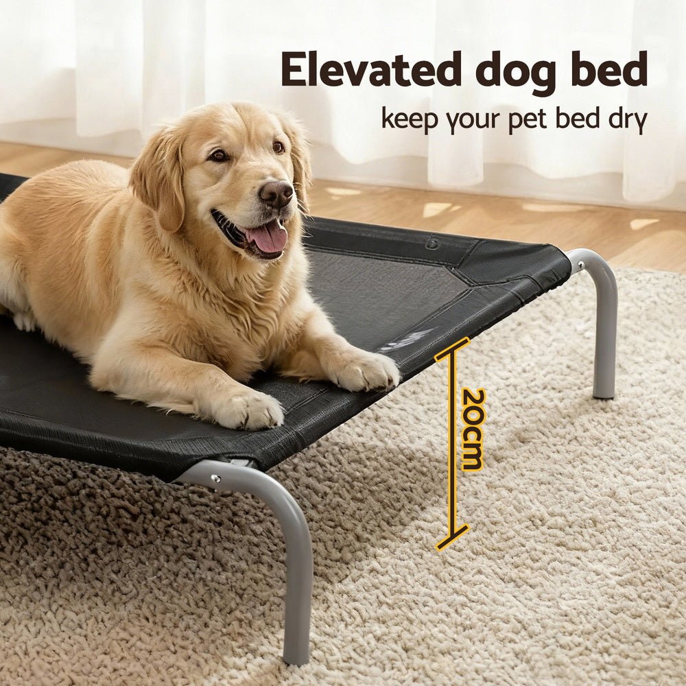 Dog Bed Elevated Trampoline Durable Raised Heavy Duty Large Dogs 90x137cm Black - Pet Care > Dog Supplies > Dog Beds - Rivercity House & Home Co. (ABN 18 642 972 209) - Affordable Modern Furniture Australia