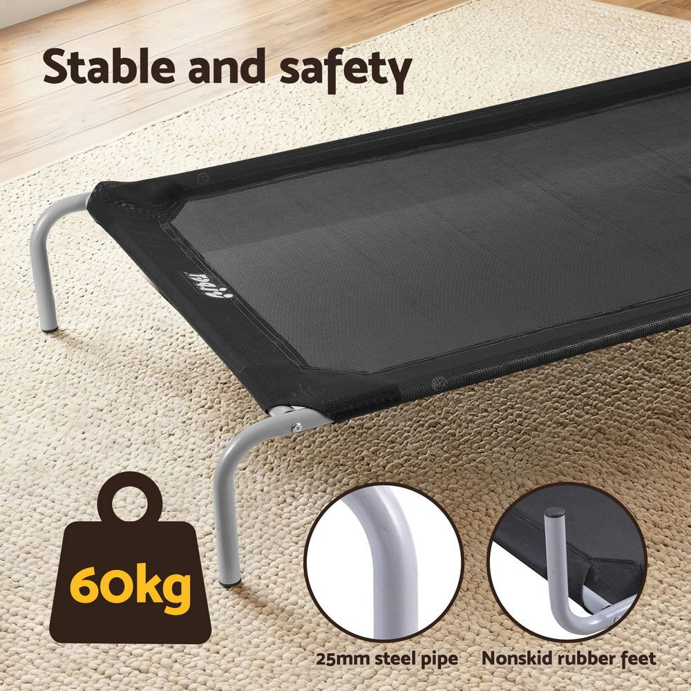 Dog Bed Elevated Trampoline Durable Raised Heavy Duty Large Dogs 90x137cm Black - Pet Care > Dog Supplies > Dog Beds - Rivercity House & Home Co. (ABN 18 642 972 209) - Affordable Modern Furniture Australia