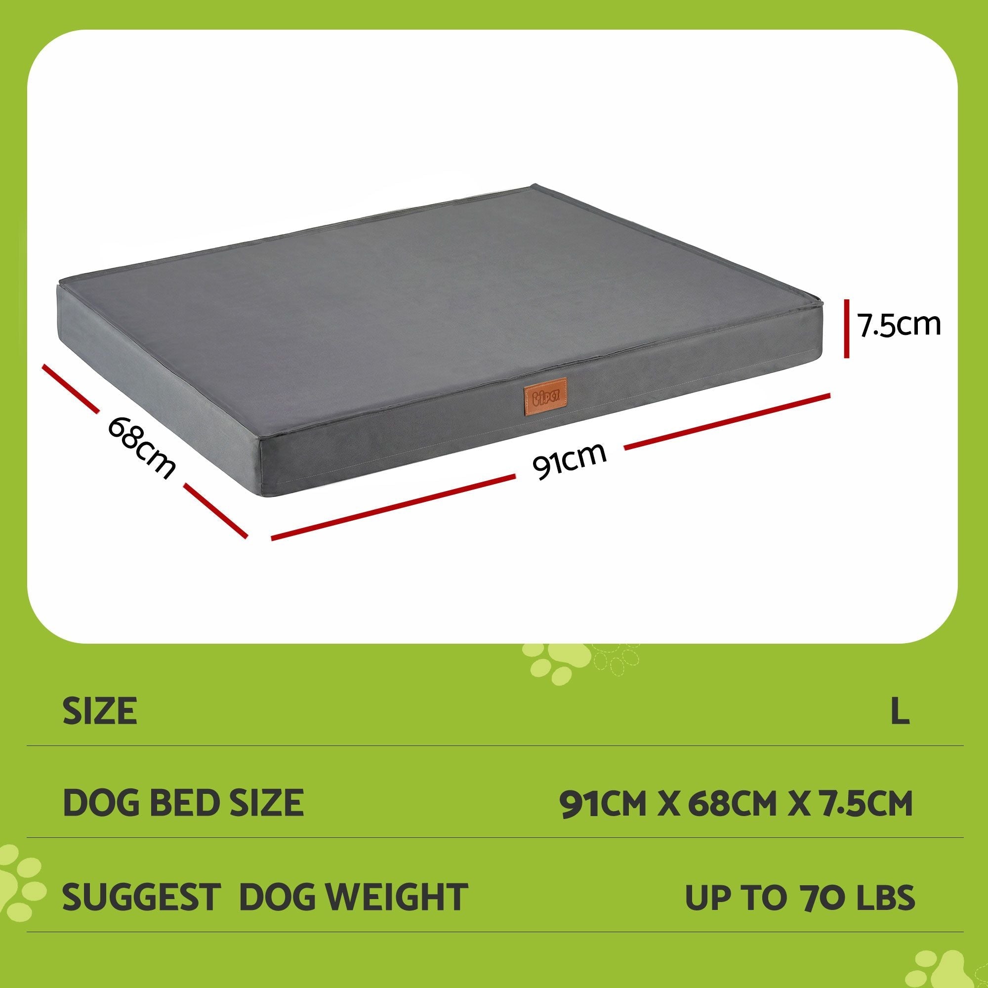 Dog Bed Large Water-resistant Egg Crate Foam Orthopedic Pet Mat Grey - Pet Care > Dog Supplies > Dog Beds - Rivercity House & Home Co. (ABN 18 642 972 209) - Affordable Modern Furniture Australia