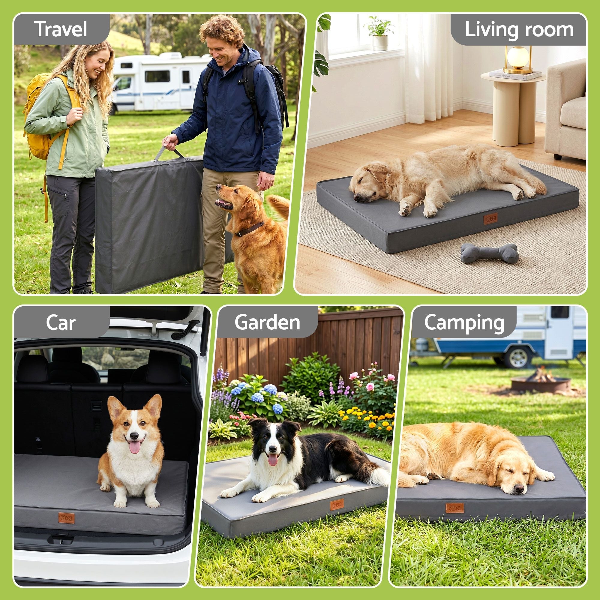 Dog Bed Large Water-resistant Egg Crate Foam Orthopedic Pet Mat Grey - Pet Care > Dog Supplies > Dog Beds - Rivercity House & Home Co. (ABN 18 642 972 209) - Affordable Modern Furniture Australia