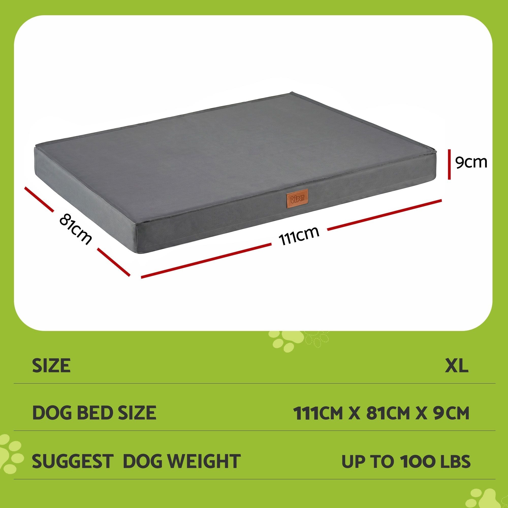 Dog Bed XL Water-resistant Egg Crate Foam Orthopedic Pet Mat Grey - Pet Care > Dog Supplies > Dog Beds - Rivercity House & Home Co. (ABN 18 642 972 209) - Affordable Modern Furniture Australia