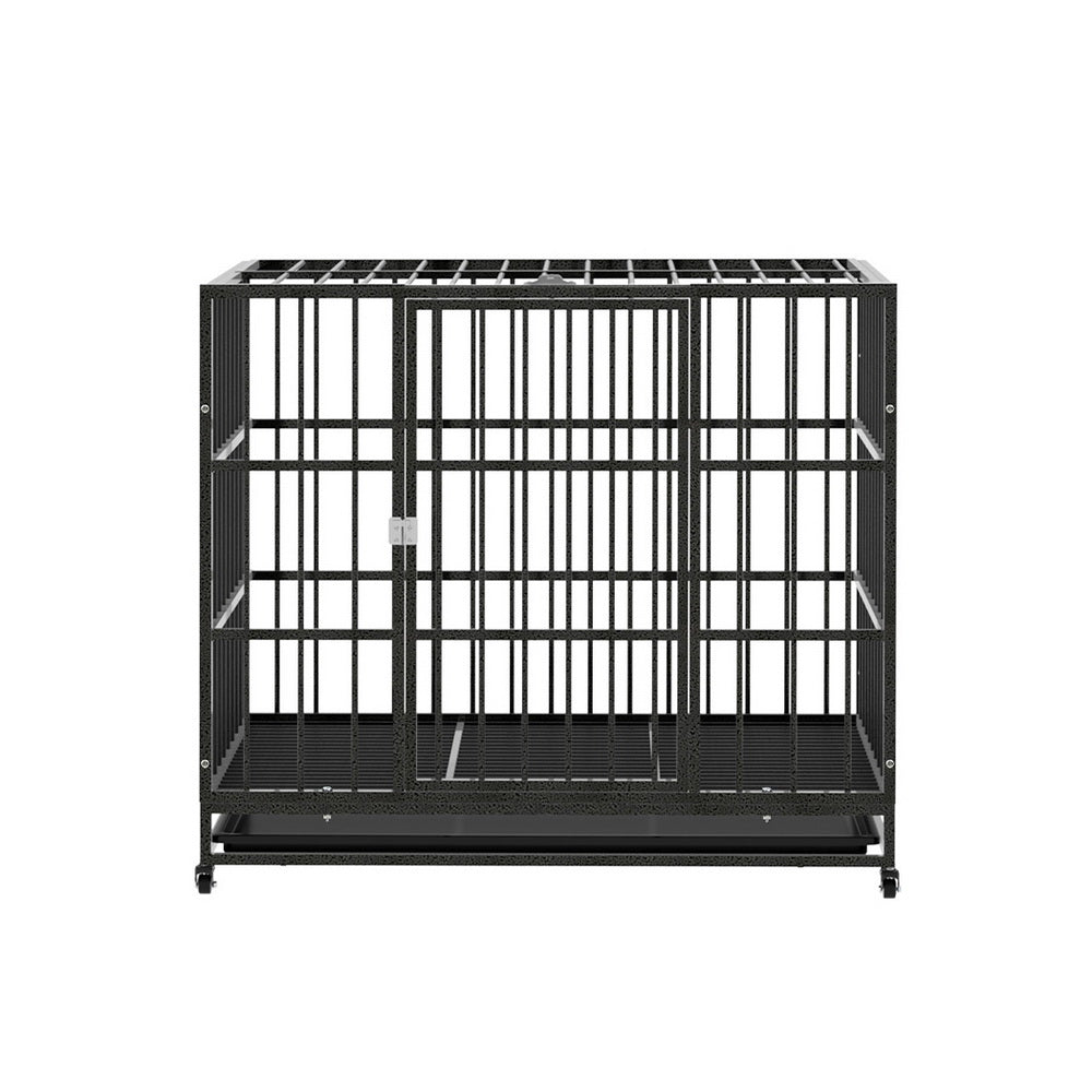 Dog Cage Crate Large Puppy Cat Anti - Bite Pet Kennel Wheels w/Tray Metal - Pet Care > Dog Supplies - Rivercity House & Home Co. (ABN 18 642 972 209) - Affordable Modern Furniture Australia