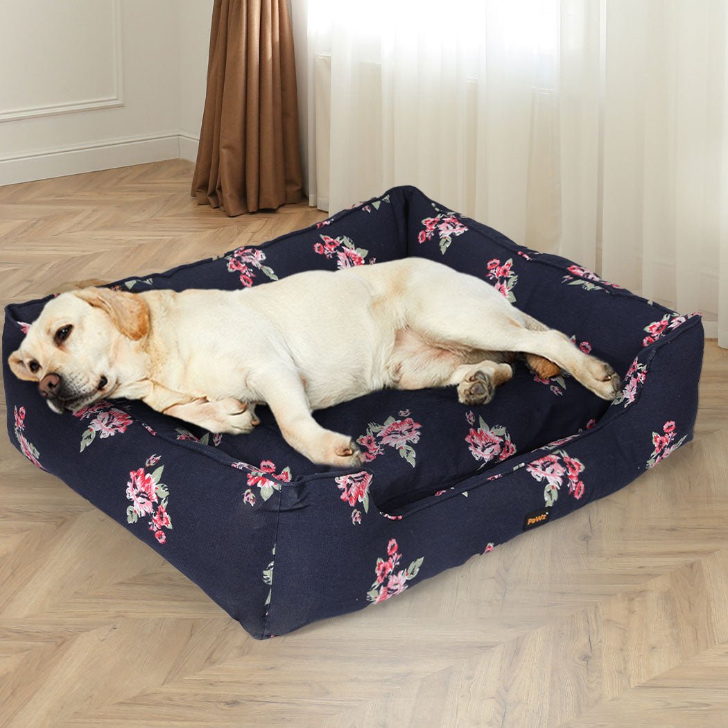 Dog Calming Washable XXL Pet Bed with Bolster - Navy - Rivercity House & Home Co. (ABN 18 642 972 209) - Affordable Modern Furniture Australia