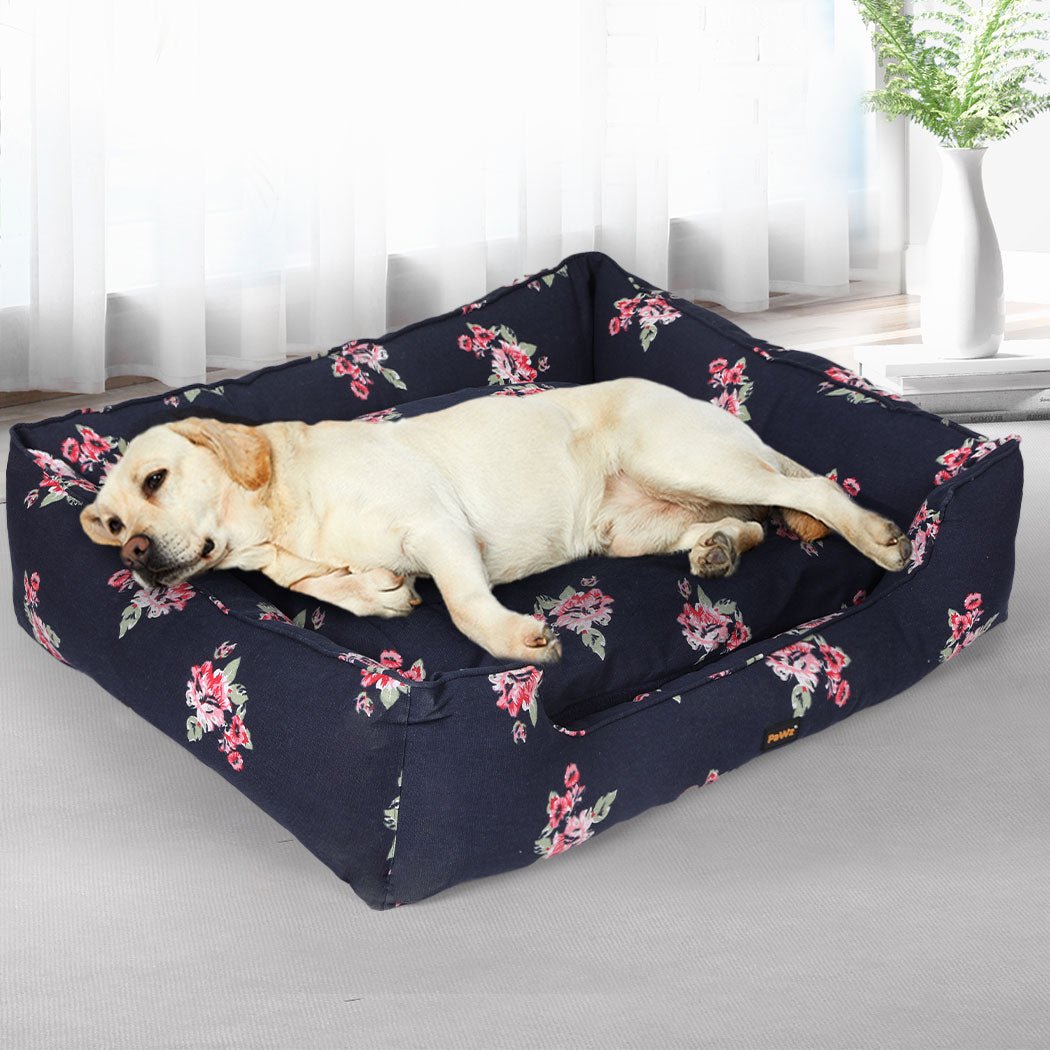 Dog Calming Washable XXL Pet Bed with Bolster - Navy - Rivercity House & Home Co. (ABN 18 642 972 209) - Affordable Modern Furniture Australia