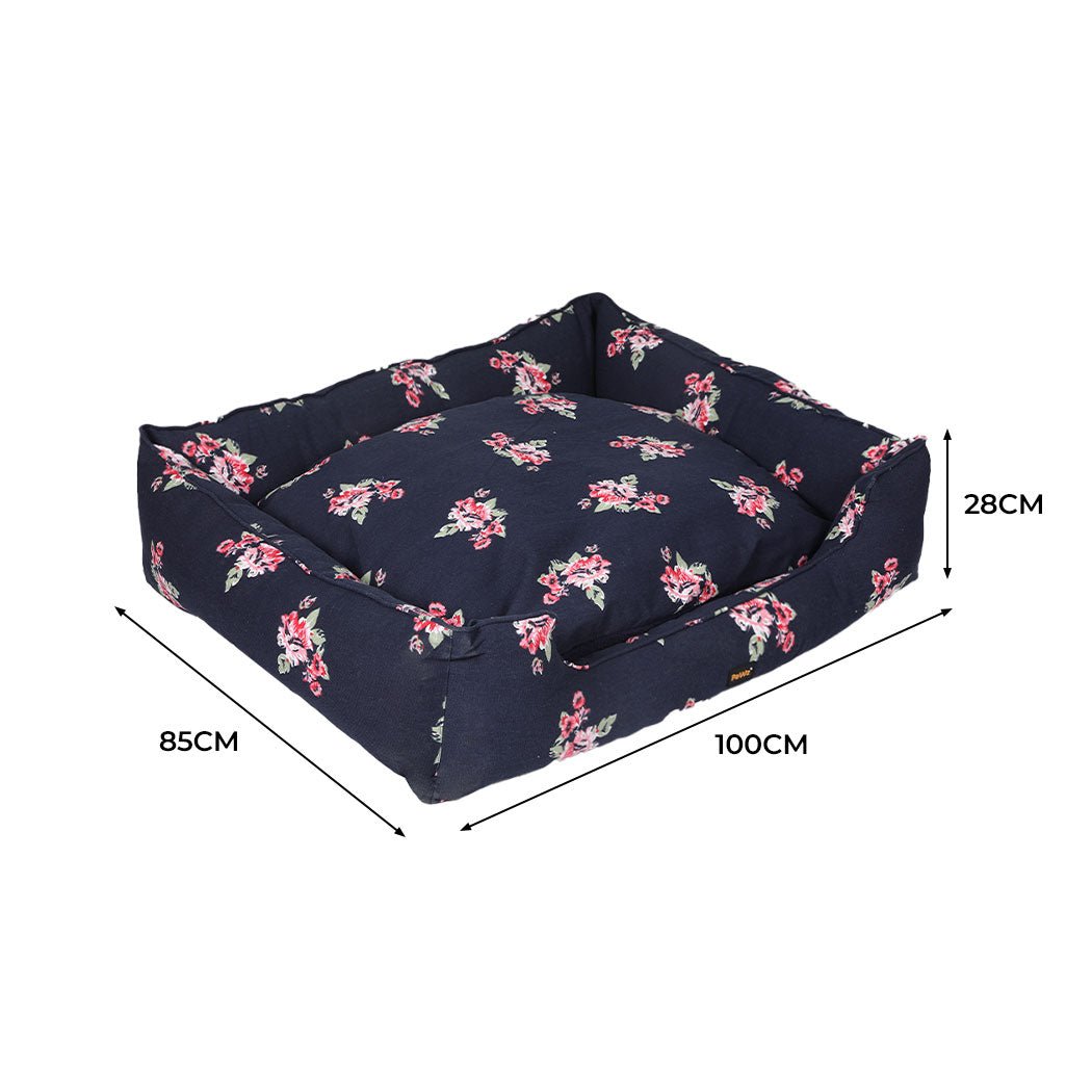 Dog Calming Washable XXL Pet Bed with Bolster - Navy - Rivercity House & Home Co. (ABN 18 642 972 209) - Affordable Modern Furniture Australia
