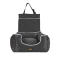Dog Car Booster Seat with Safety Belt and Backrest - Grey