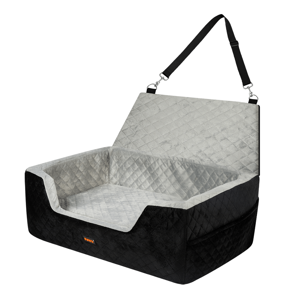 Dog Car Booster Seat with Safety Belt and Travel Bed - Black - Rivercity House & Home Co. (ABN 18 642 972 209) - Affordable Modern Furniture Australia