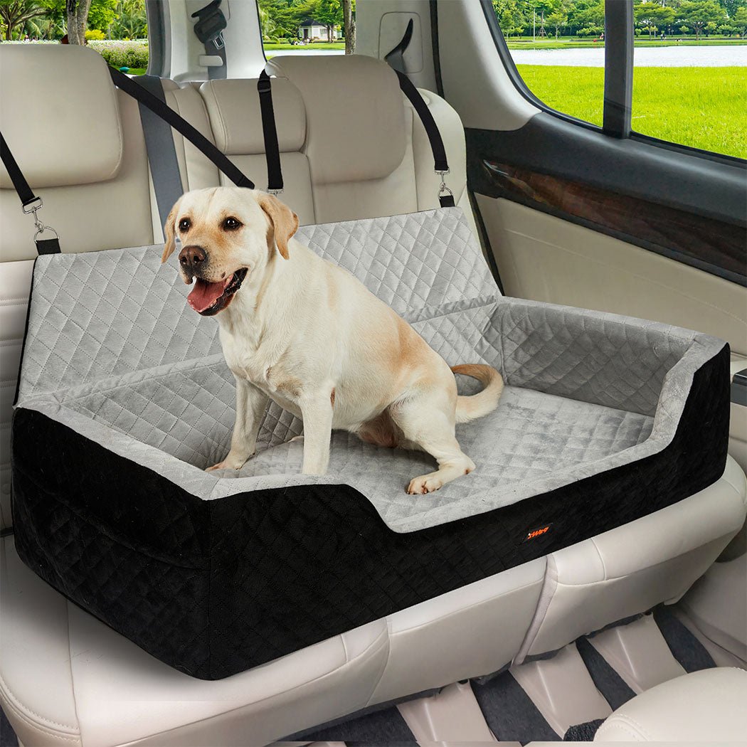 Dog Car Booster Seat with Safety Belt and Travel Bed - Black - Rivercity House & Home Co. (ABN 18 642 972 209) - Affordable Modern Furniture Australia