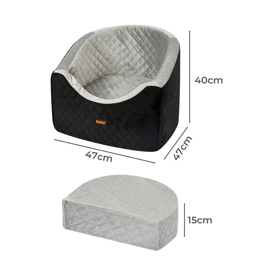 Dog Car Booster Seat with Safety Belt and Travel Bed - Black - Rivercity House & Home Co. (ABN 18 642 972 209) - Affordable Modern Furniture Australia