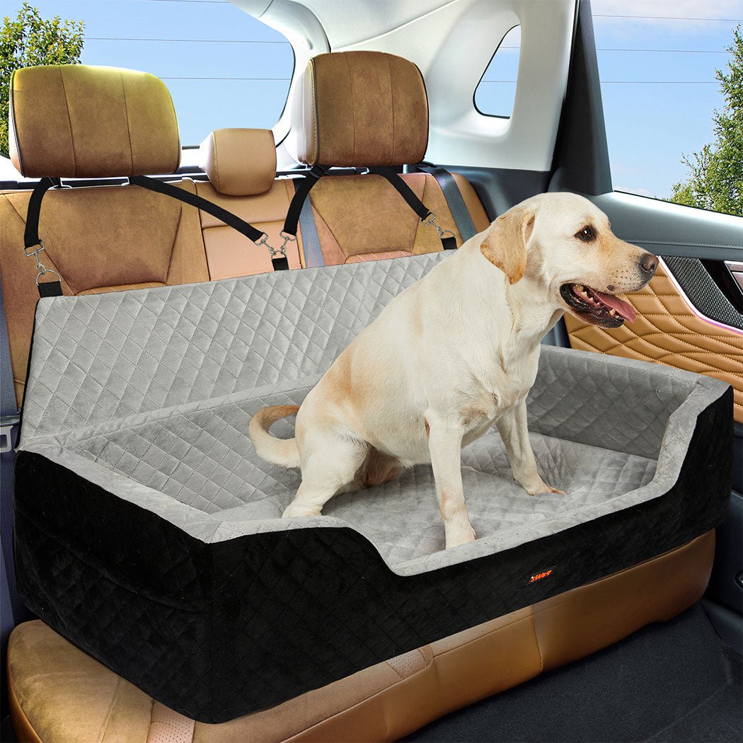 Dog Car Booster Seat with Safety Belt and Travel Bed - Black - Rivercity House & Home Co. (ABN 18 642 972 209) - Affordable Modern Furniture Australia