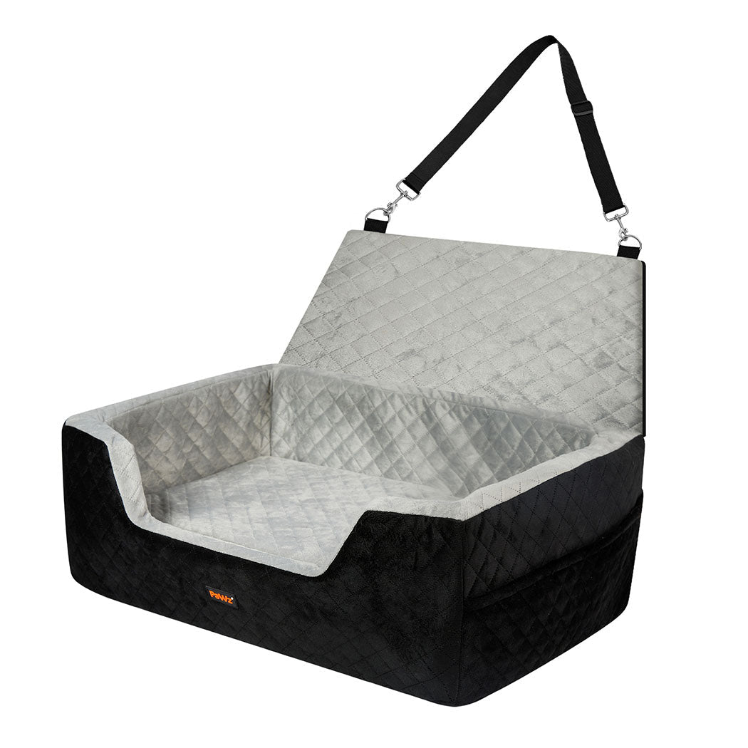 Dog Car Booster Seat with Safety Belt and Travel Bed - Black - Rivercity House & Home Co. (ABN 18 642 972 209) - Affordable Modern Furniture Australia