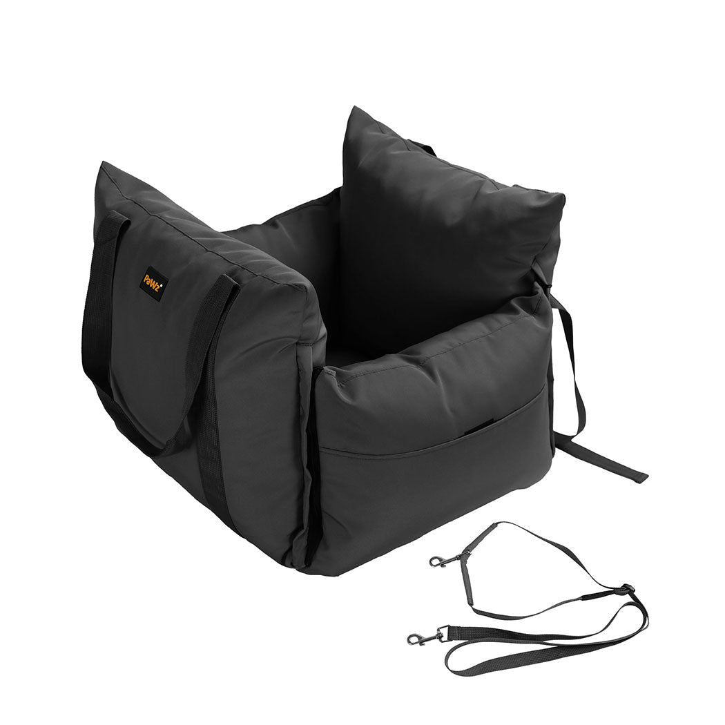 Dog Car Seat Booster with Adjustable Belt and Removable Cover - Black - Rivercity House & Home Co. (ABN 18 642 972 209) - Affordable Modern Furniture Australia