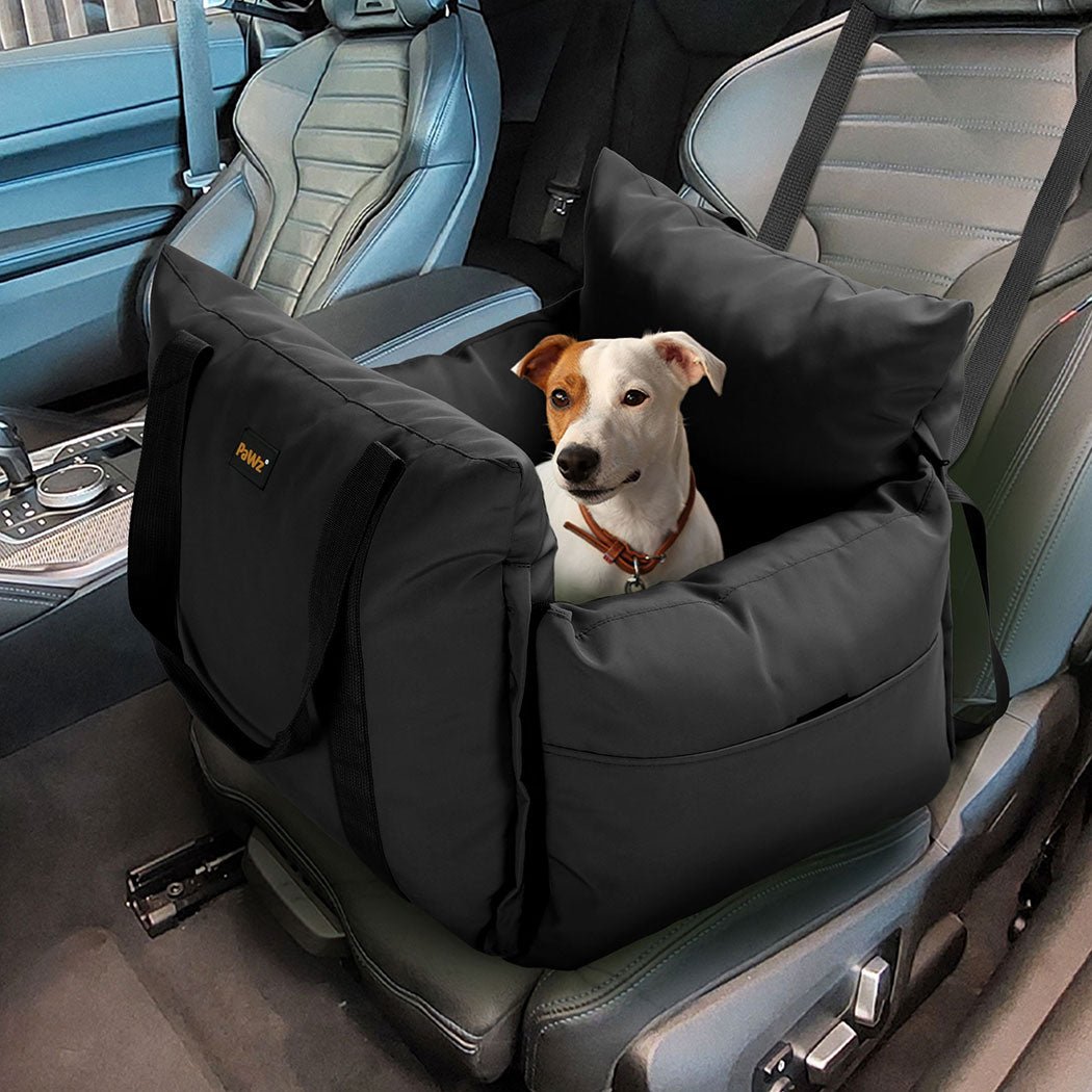 Dog Car Seat Booster with Adjustable Belt and Removable Cover - Black - Rivercity House & Home Co. (ABN 18 642 972 209) - Affordable Modern Furniture Australia