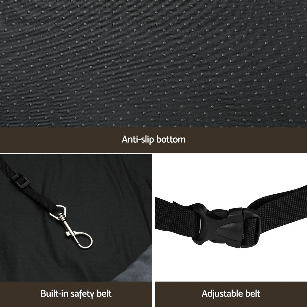 Dog Car Seat Booster with Waterproof Cover, Non-Slip Belt Portable Travel Bed - Grey - Auto Accessories > Auto Accessories Others > Automotive Decor - Rivercity House & Home Co. (ABN 18 642 972 209) - Affordable Modern Furniture Australia