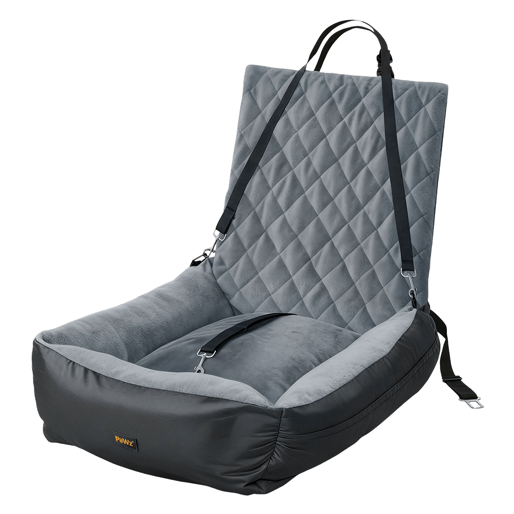 Dog Car Seat Travel Safety Booster with Straps - Grey - Rivercity House & Home Co. (ABN 18 642 972 209) - Affordable Modern Furniture Australia