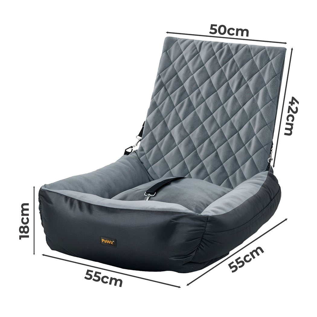 Dog Car Seat Travel Safety Booster with Straps - Grey - Rivercity House & Home Co. (ABN 18 642 972 209) - Affordable Modern Furniture Australia