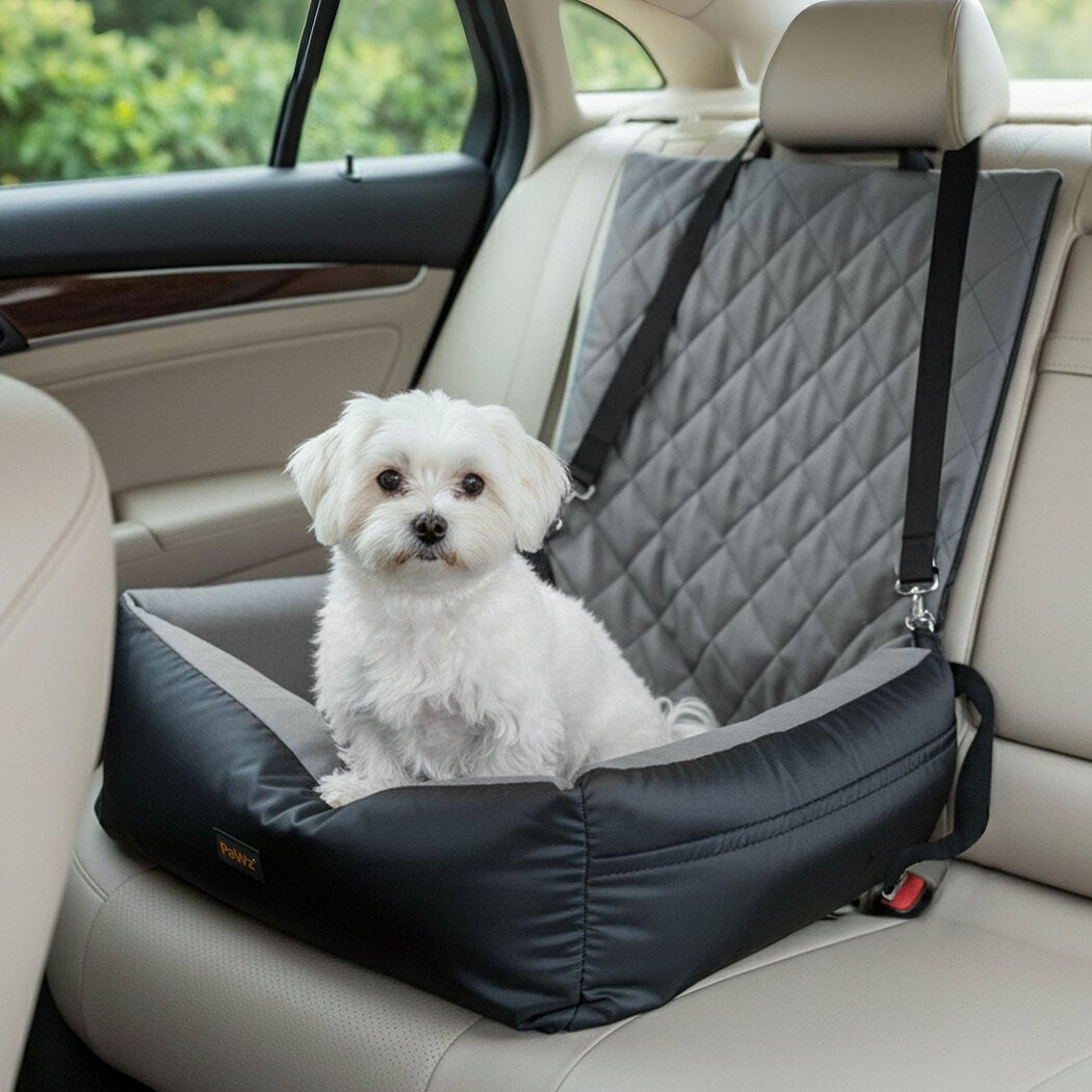 Dog Car Seat Travel Safety Booster with Straps - Grey - Rivercity House & Home Co. (ABN 18 642 972 209) - Affordable Modern Furniture Australia