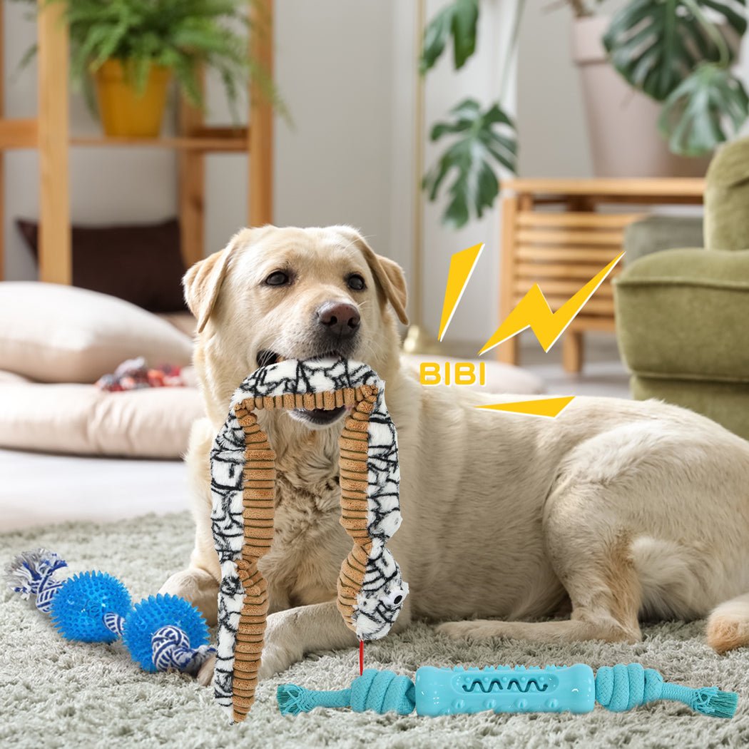 Dog Chew Toys Squeaky Puppy Pet Toy Set - Multicolor - Rivercity House & Home Co. (ABN 18 642 972 209) - Affordable Modern Furniture Australia