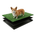 Dog Grass Pad with Tray 3-Layer Drainage System for Puppy Potty - Green