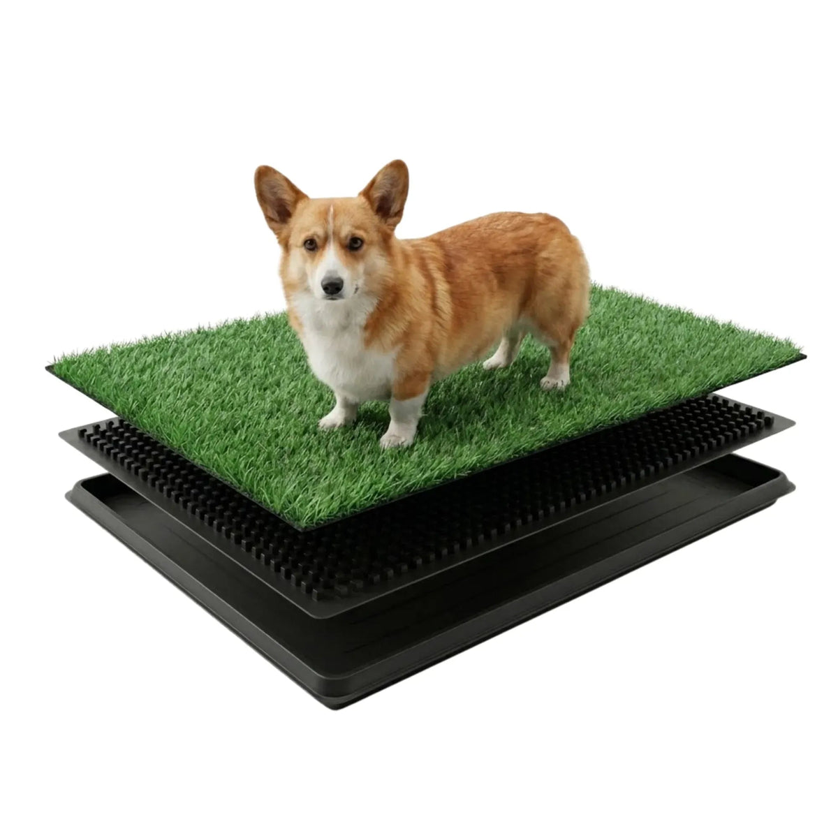 Dog Grass Pad with Tray 3-Layer Drainage System for Puppy Potty - Green - Pet Care > Cat Supplies > Cat Furniture - Rivercity House & Home Co. (ABN 18 642 972 209) - Affordable Modern Furniture Australia