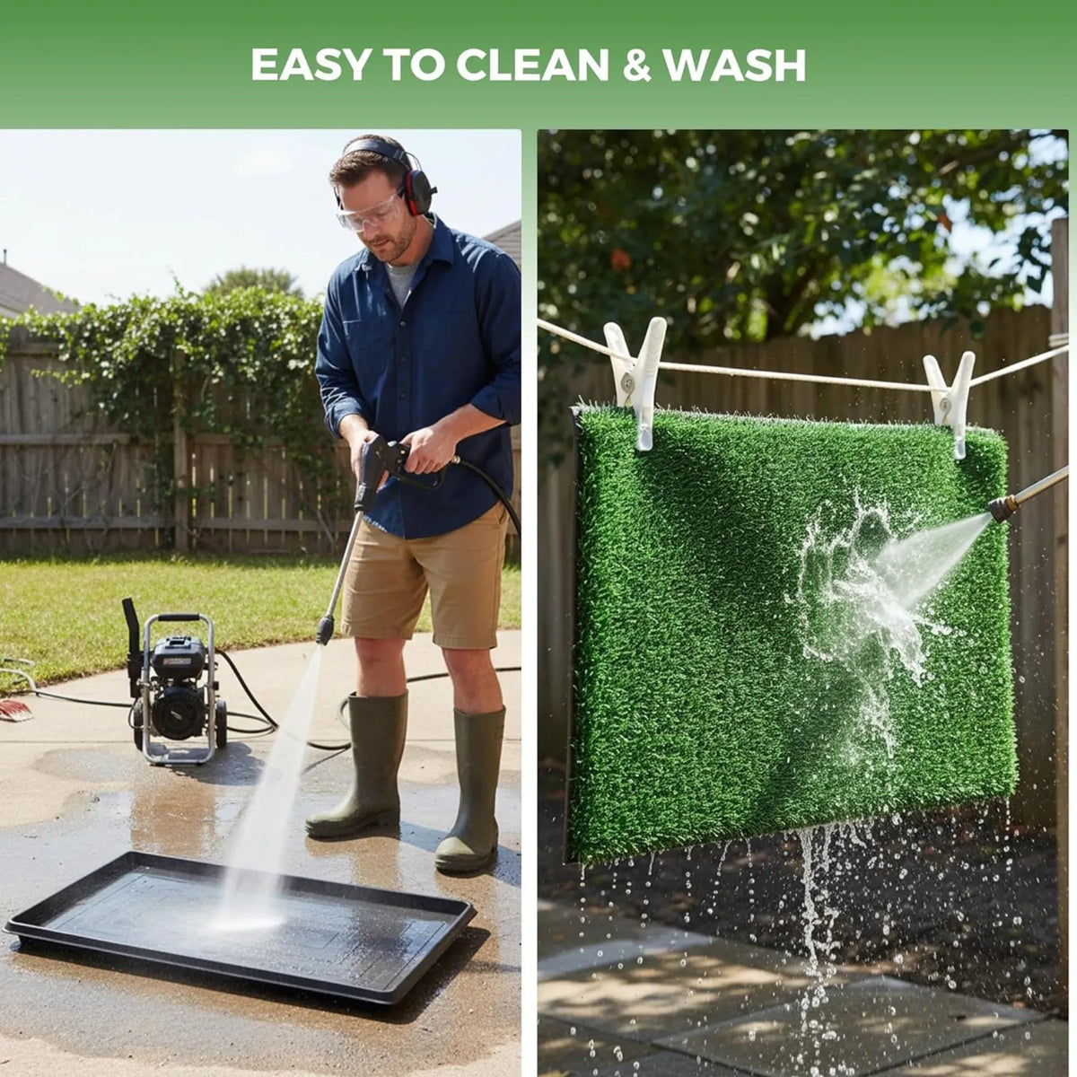 Dog Grass Pad with Tray 3-Layer Drainage System for Puppy Potty - Green - Pet Care > Cat Supplies > Cat Furniture - Rivercity House & Home Co. (ABN 18 642 972 209) - Affordable Modern Furniture Australia