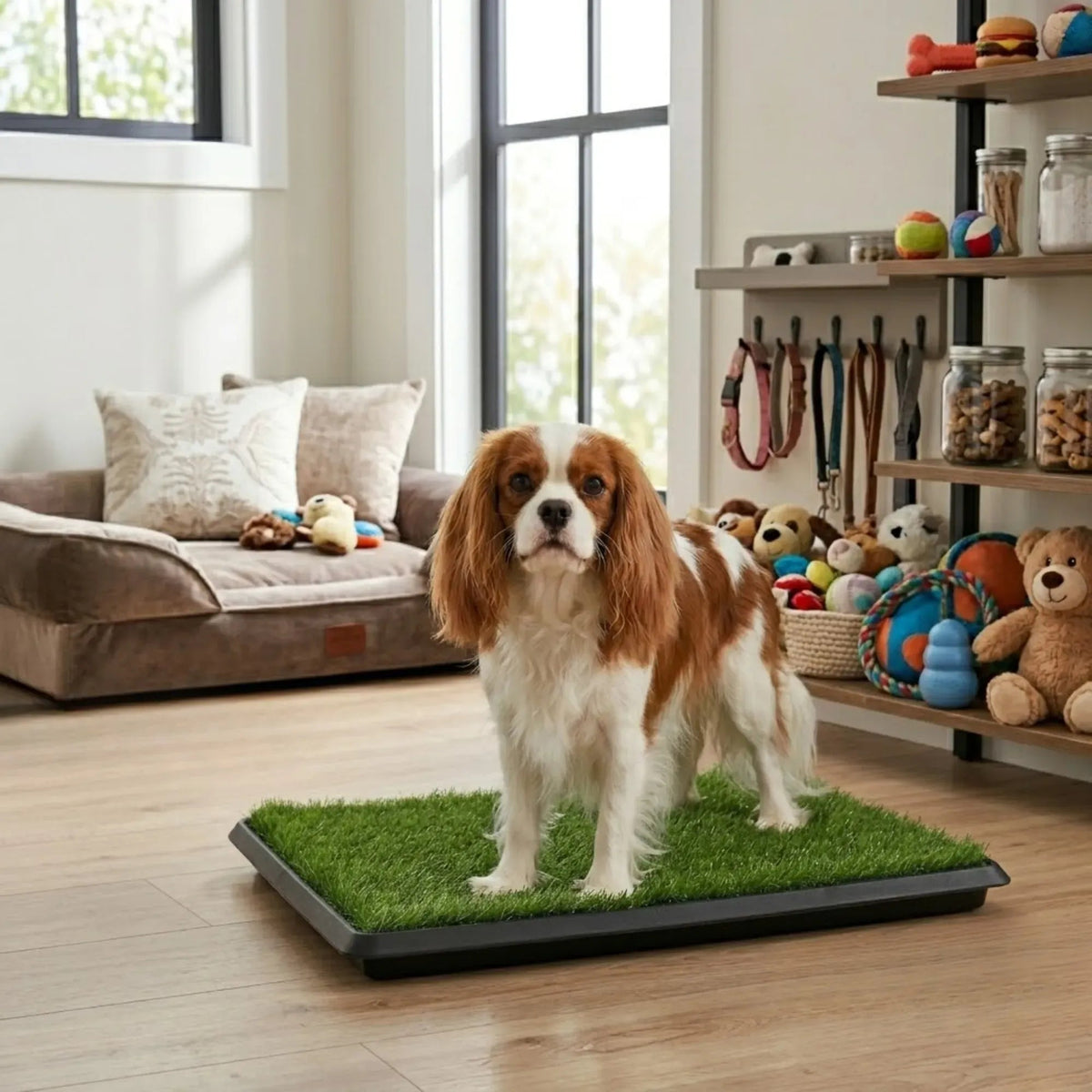 Dog Grass Pad with Tray 3-Layer Drainage System for Puppy Potty - Green - Pet Care > Cat Supplies > Cat Furniture - Rivercity House & Home Co. (ABN 18 642 972 209) - Affordable Modern Furniture Australia
