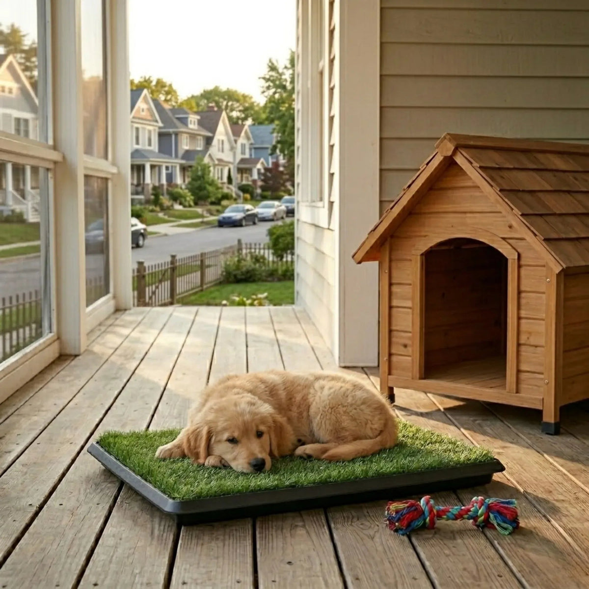 Dog Grass Pad with Tray 3-Layer Drainage System for Puppy Potty - Green - Pet Care > Cat Supplies > Cat Furniture - Rivercity House & Home Co. (ABN 18 642 972 209) - Affordable Modern Furniture Australia