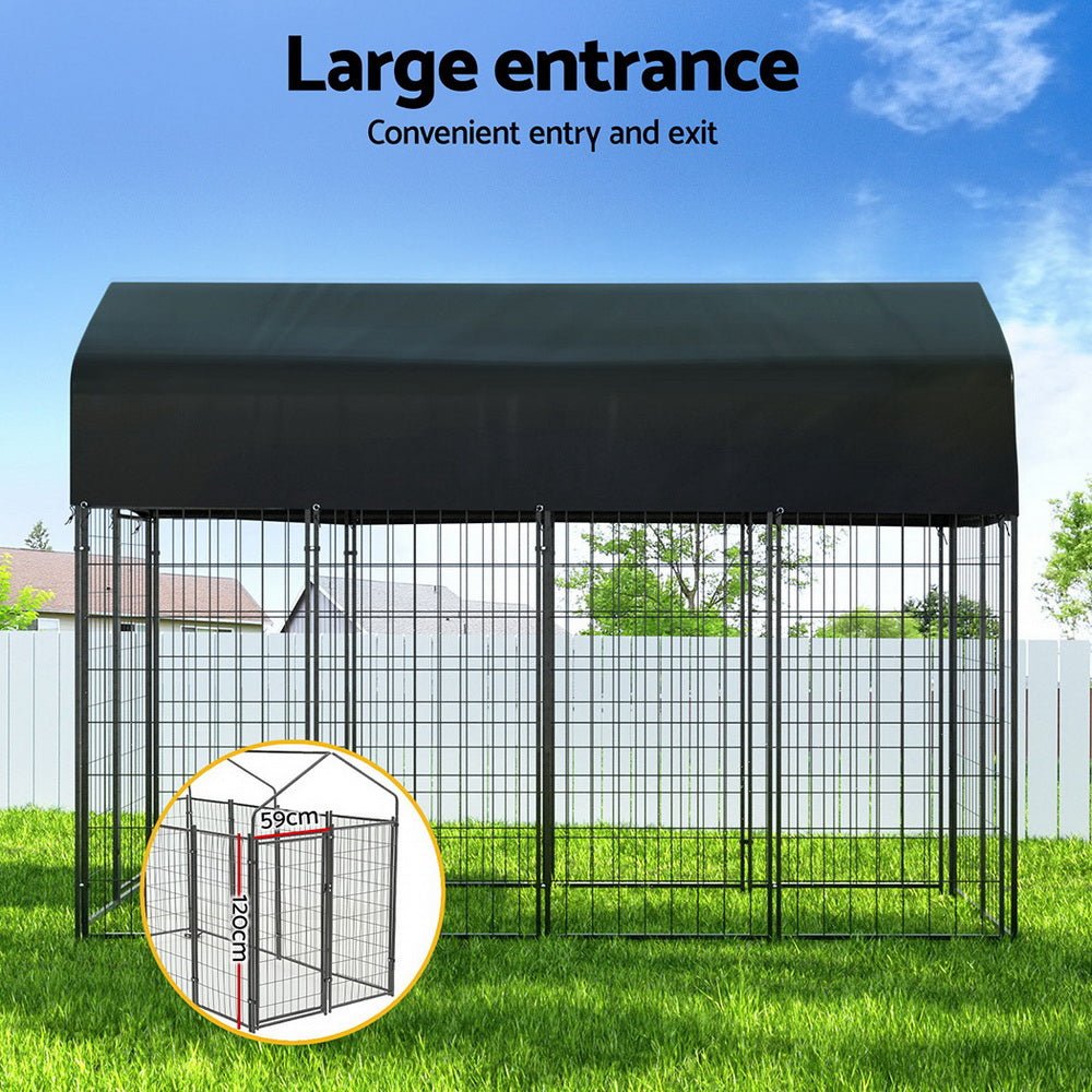 Dog Kennel Extra Large House Outdoor Playpen Pet Puppy Metal Backyard - Pet Care > Dog Supplies - Rivercity House & Home Co. (ABN 18 642 972 209) - Affordable Modern Furniture Australia