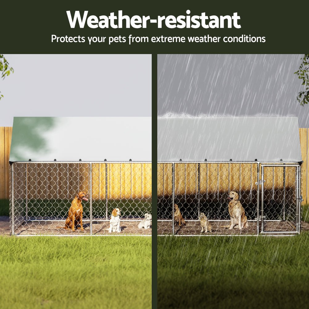 Dog Kennel Large House XL Pet Run Cage Puppy Outdoor Enclosure 2Mx4M - Pet Care > Dog Supplies > Dog Kennels - Rivercity House & Home Co. (ABN 18 642 972 209) - Affordable Modern Furniture Australia