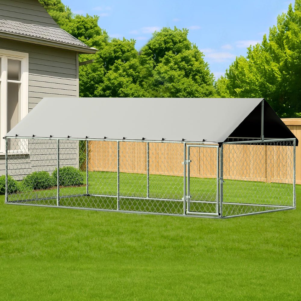 Dog Kennel Large House XL Pet Run Cage Puppy Outdoor Enclosure 2Mx4M - Pet Care > Dog Supplies > Dog Kennels - Rivercity House & Home Co. (ABN 18 642 972 209) - Affordable Modern Furniture Australia