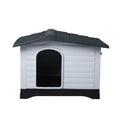 Dog Kennel Plastic Indoor Outdoor with Fold-Down Door - Grey