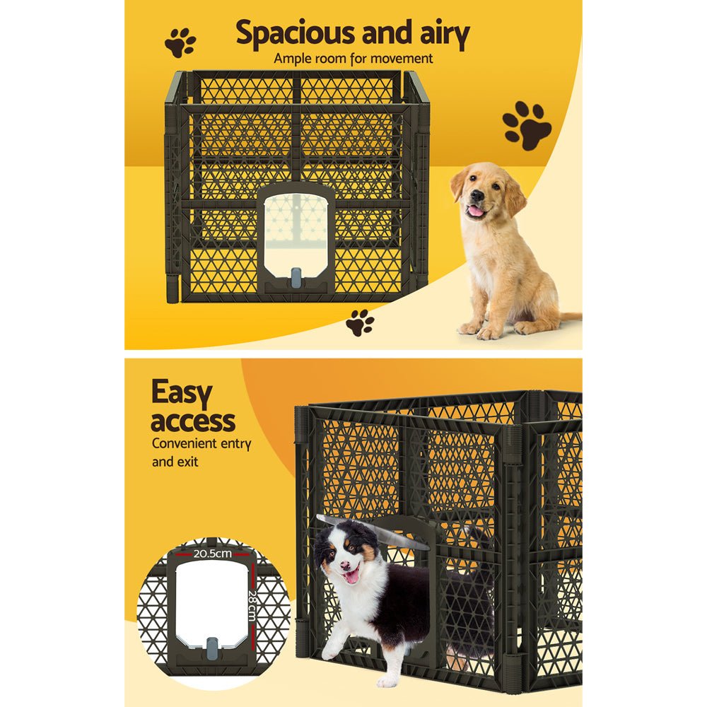 Dog Playpen Enclosure 4 Panel Pet Fence Plastic Play Pen - Pet Care > Dog Supplies > Dog Playpens & Gates - Rivercity House & Home Co. (ABN 18 642 972 209) - Affordable Modern Furniture Australia