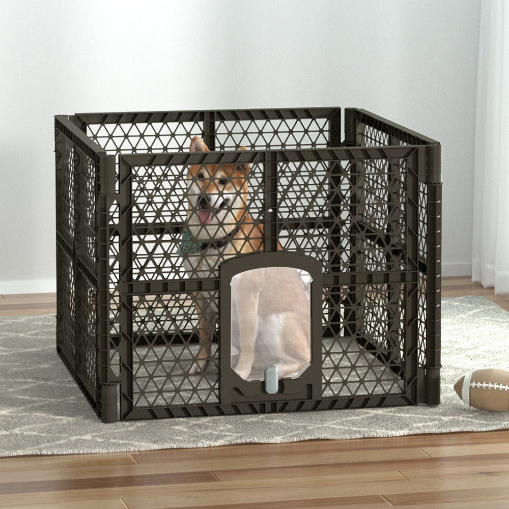 Dog Playpen Enclosure 4 Panel Pet Fence Plastic Play Pen - Pet Care > Dog Supplies > Dog Playpens & Gates - Rivercity House & Home Co. (ABN 18 642 972 209) - Affordable Modern Furniture Australia