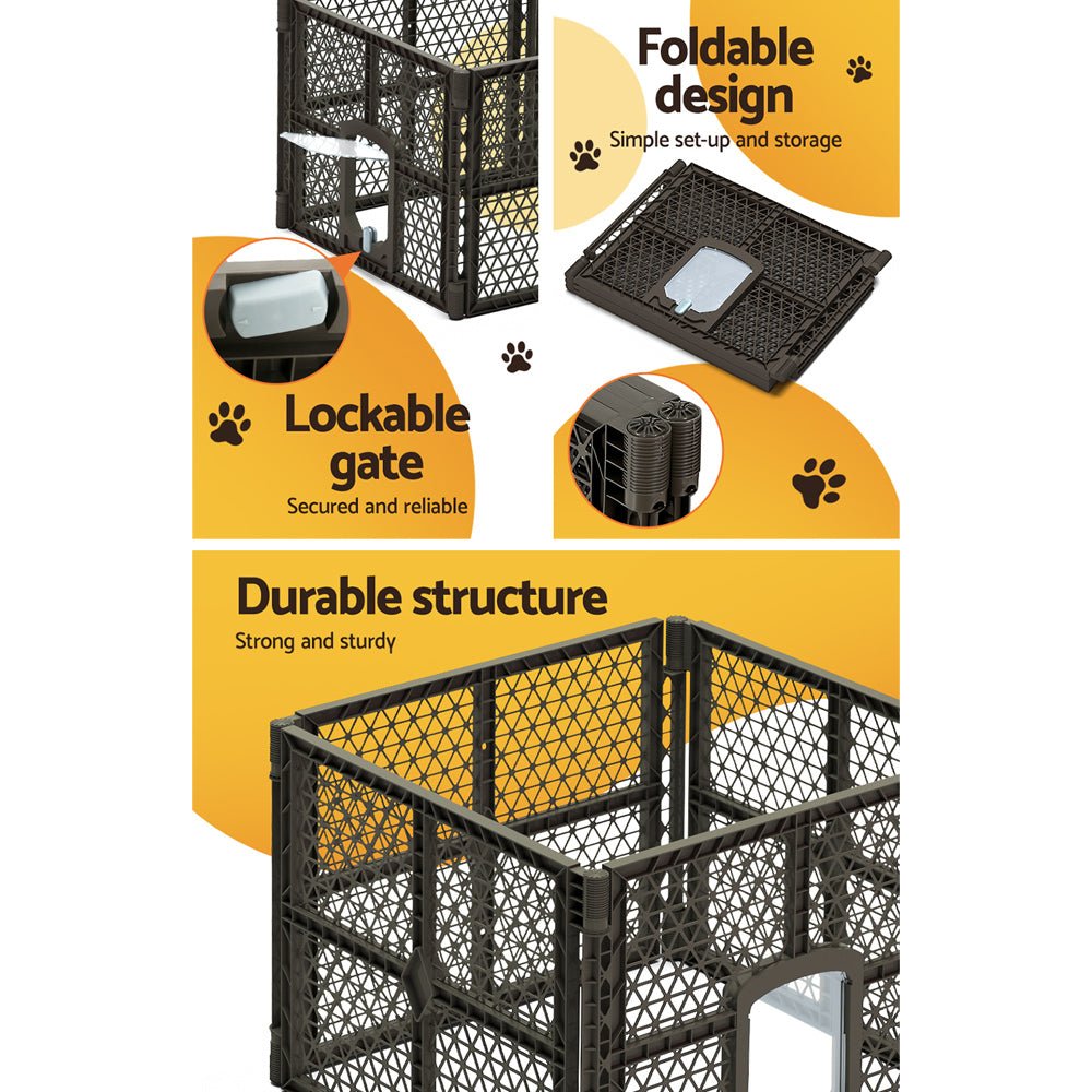 Dog Playpen Enclosure 4 Panel Pet Fence Plastic Play Pen - Pet Care > Dog Supplies > Dog Playpens & Gates - Rivercity House & Home Co. (ABN 18 642 972 209) - Affordable Modern Furniture Australia
