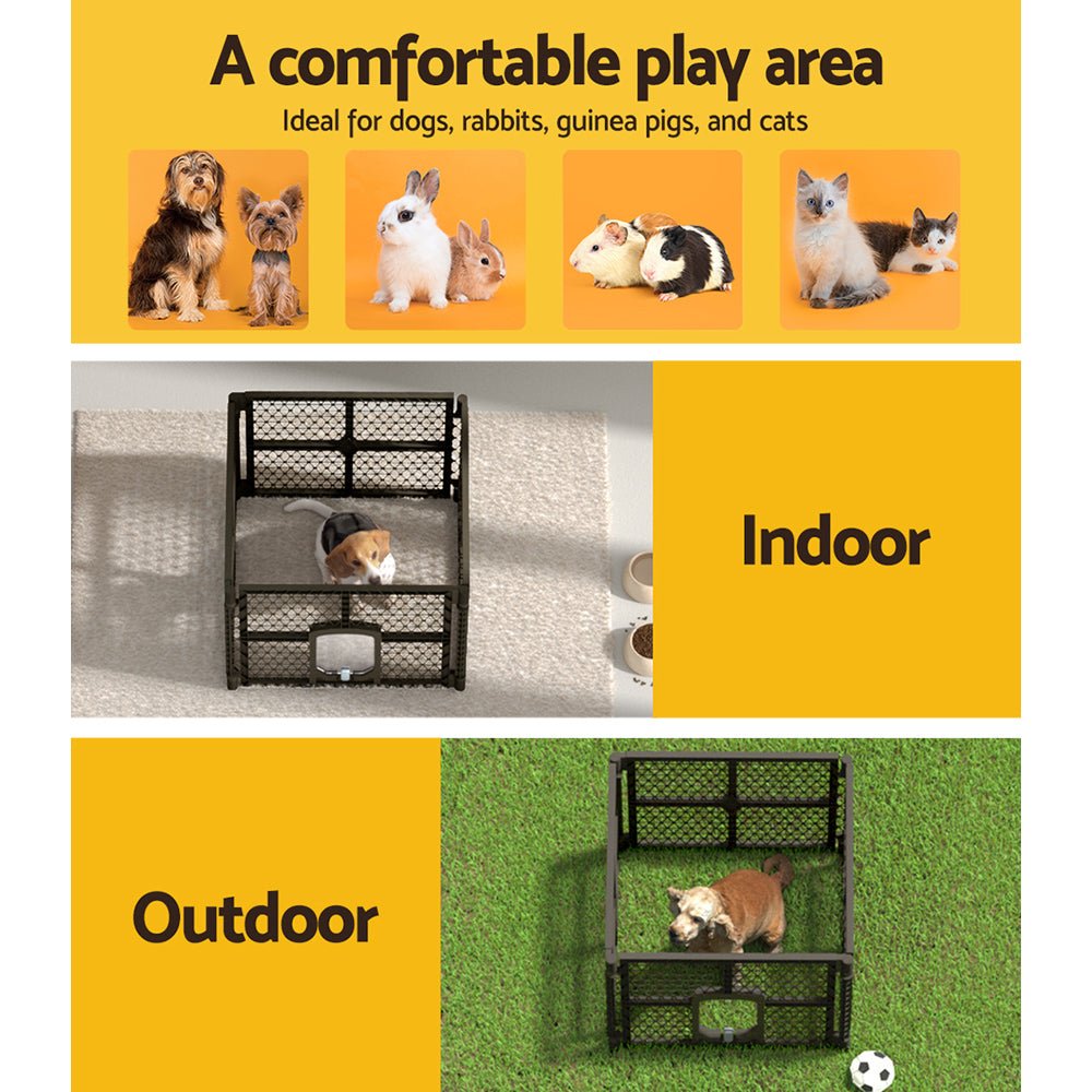 Dog Playpen Enclosure 4 Panel Pet Fence Plastic Play Pen - Pet Care > Dog Supplies > Dog Playpens & Gates - Rivercity House & Home Co. (ABN 18 642 972 209) - Affordable Modern Furniture Australia