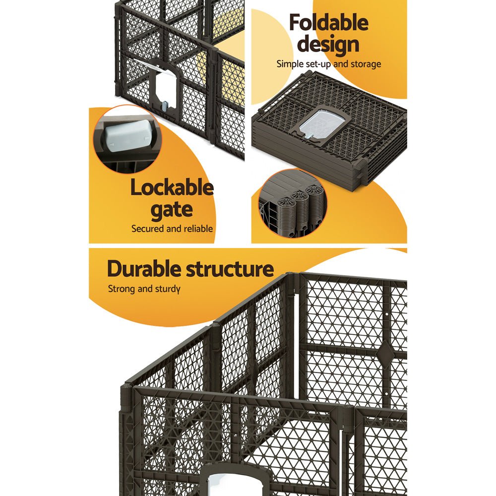 Dog Playpen Enclosure 8 Panel Pet Fence Plastic Play Pen - Pet Care > Dog Supplies > Dog Playpens & Gates - Rivercity House & Home Co. (ABN 18 642 972 209) - Affordable Modern Furniture Australia