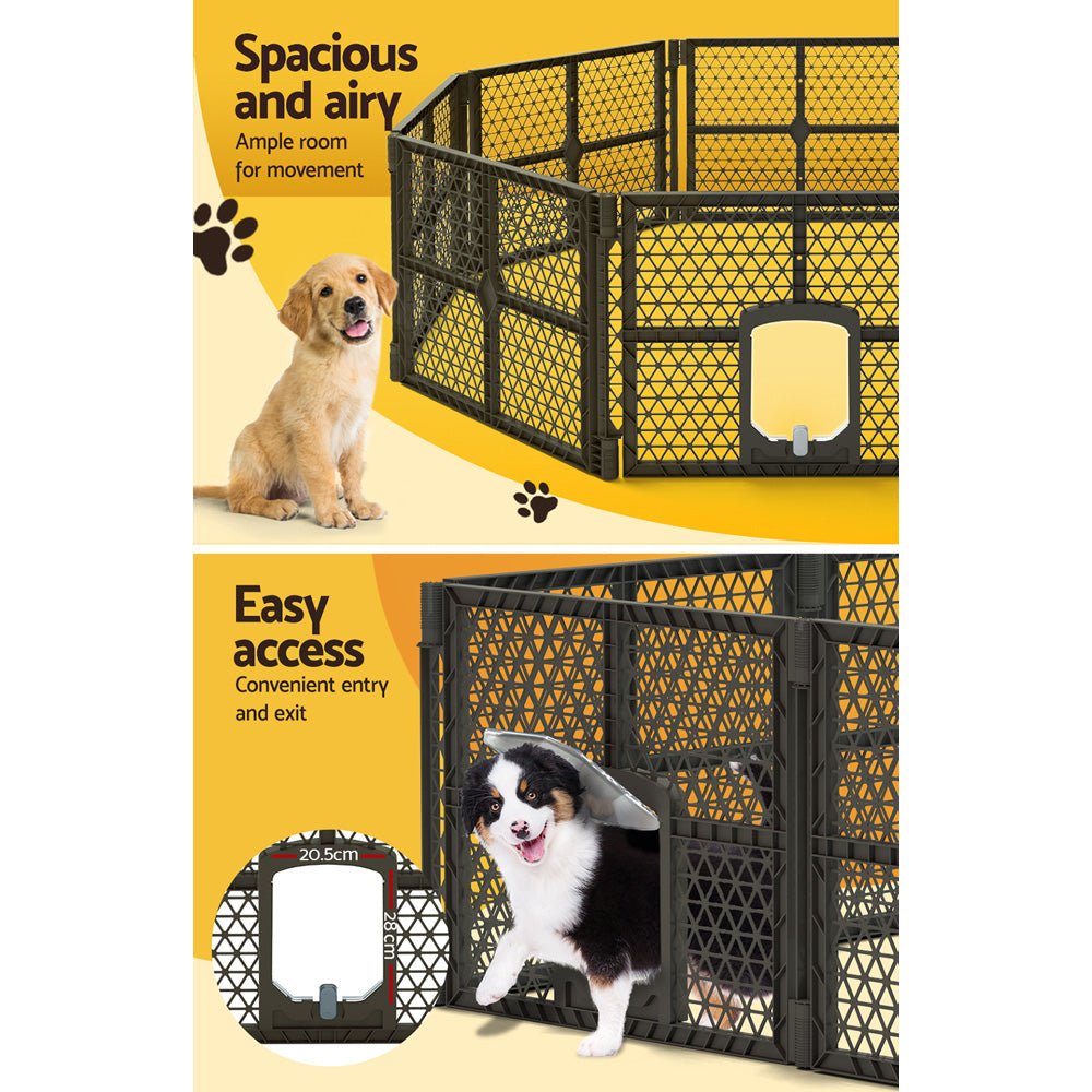 Dog Playpen Enclosure 8 Panel Pet Fence Plastic Play Pen - Pet Care > Dog Supplies > Dog Playpens & Gates - Rivercity House & Home Co. (ABN 18 642 972 209) - Affordable Modern Furniture Australia