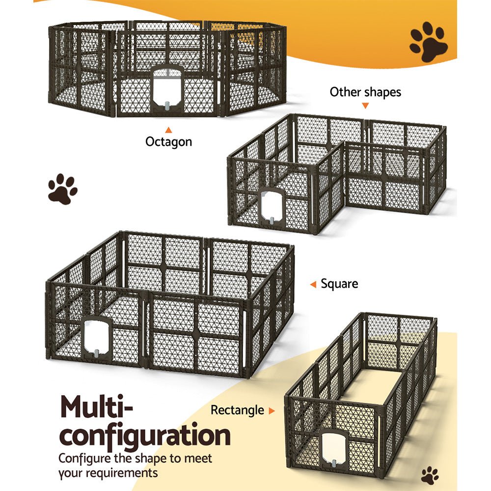 Dog Playpen Enclosure 8 Panel Pet Fence Plastic Play Pen - Pet Care > Dog Supplies > Dog Playpens & Gates - Rivercity House & Home Co. (ABN 18 642 972 209) - Affordable Modern Furniture Australia