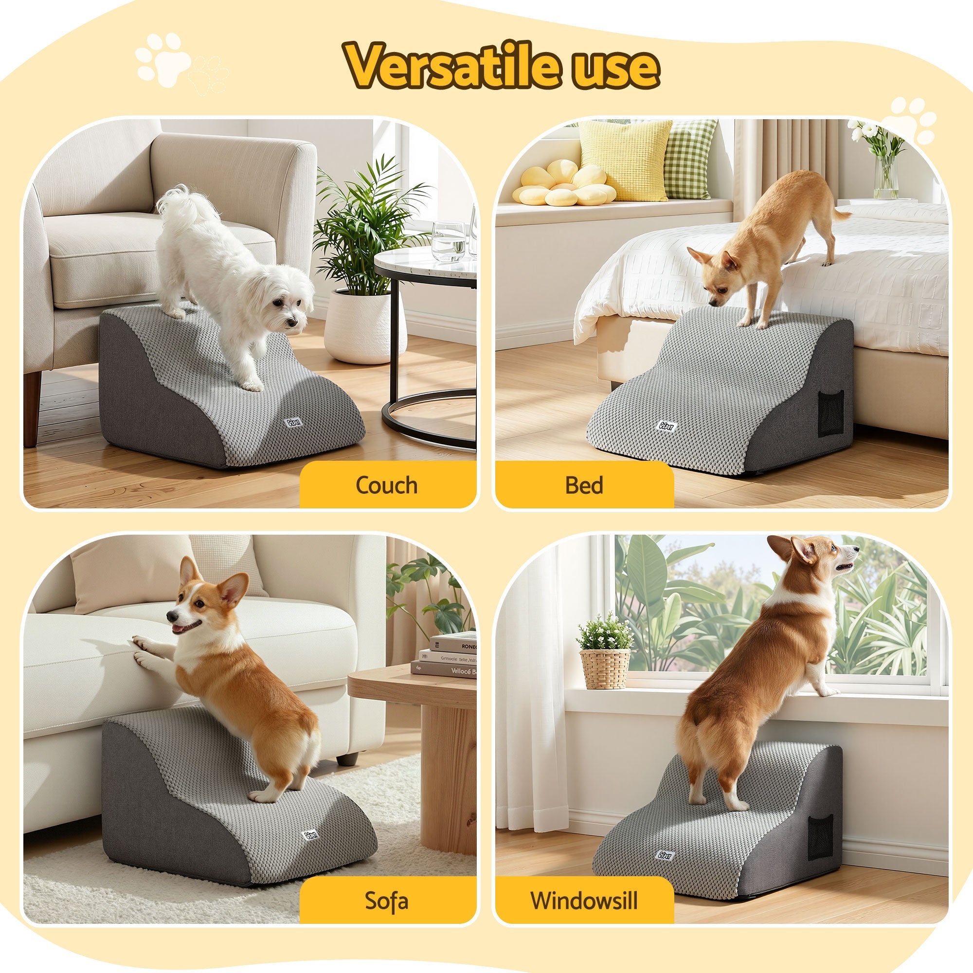 Dog Ramp 2 Steps For Small Dogs Bed Sofa Car Foam Non - Slip Pet Cat Stairs - Pet Care > Dog Supplies > Dog Steps & Ramps - Rivercity House & Home Co. (ABN 18 642 972 209) - Affordable Modern Furniture Australia